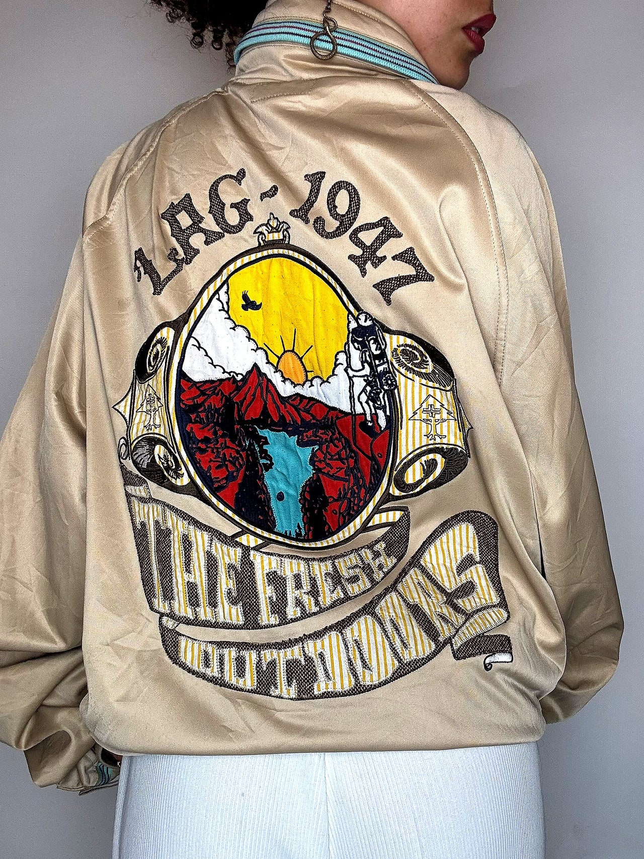 Bomber brodé satiné LEE XXXL vintage