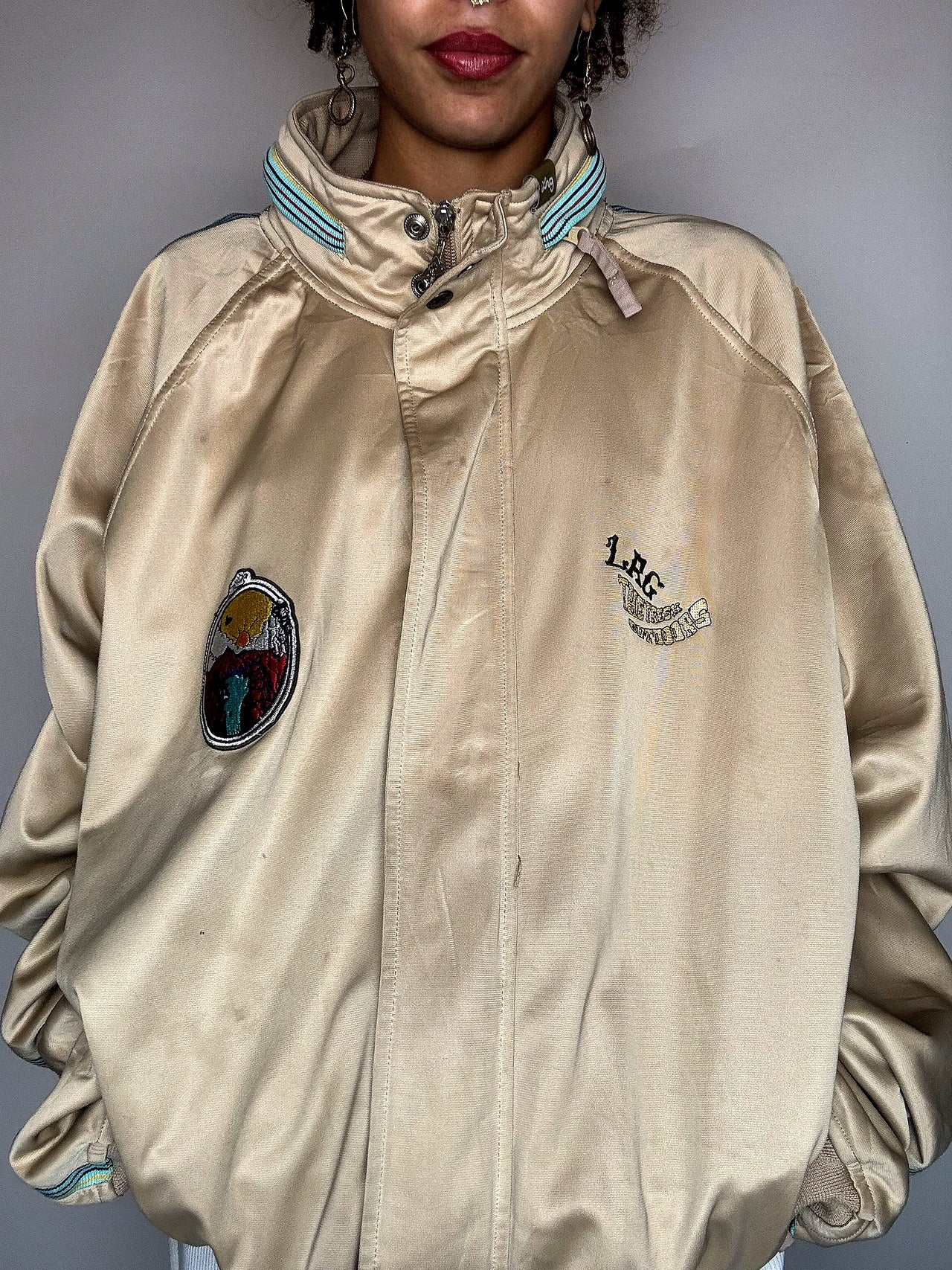 Bomber brodé satiné LEE XXXL vintage