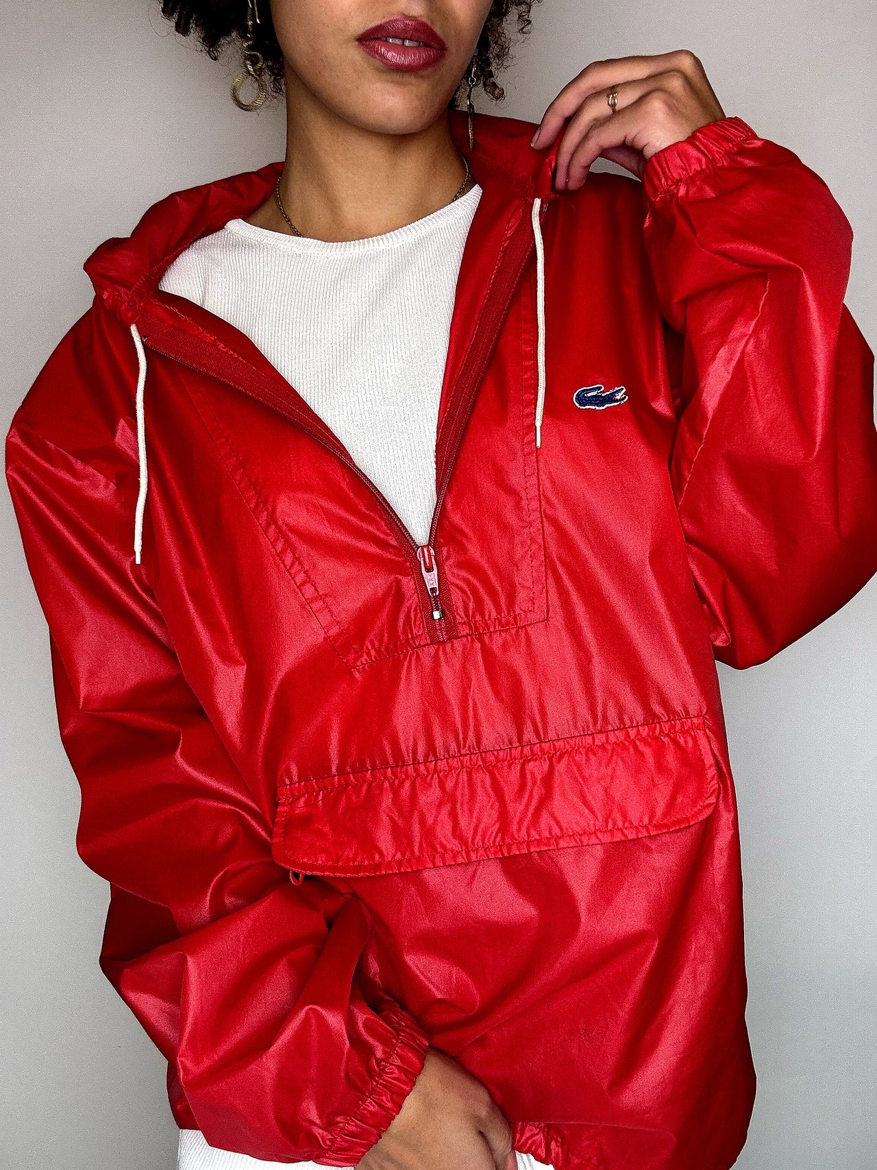 Wintbreaker rouge LACOSTE S vintage