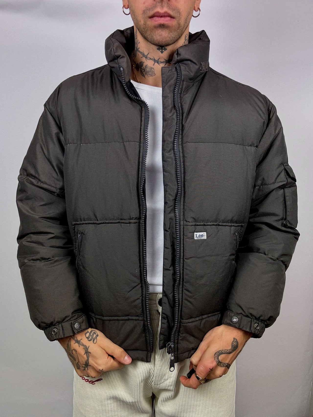 Vintage LEE COOPER L grey puffy down jacket