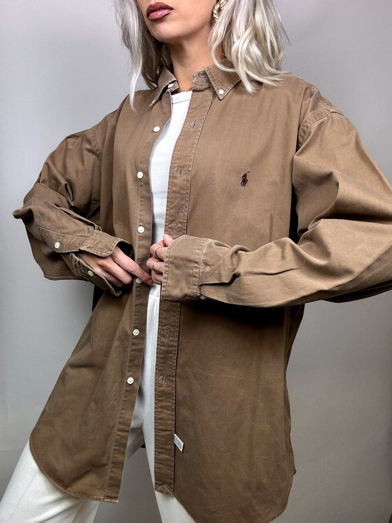 RALPH LAUREN Vintage Braunes Oversize-Hemd