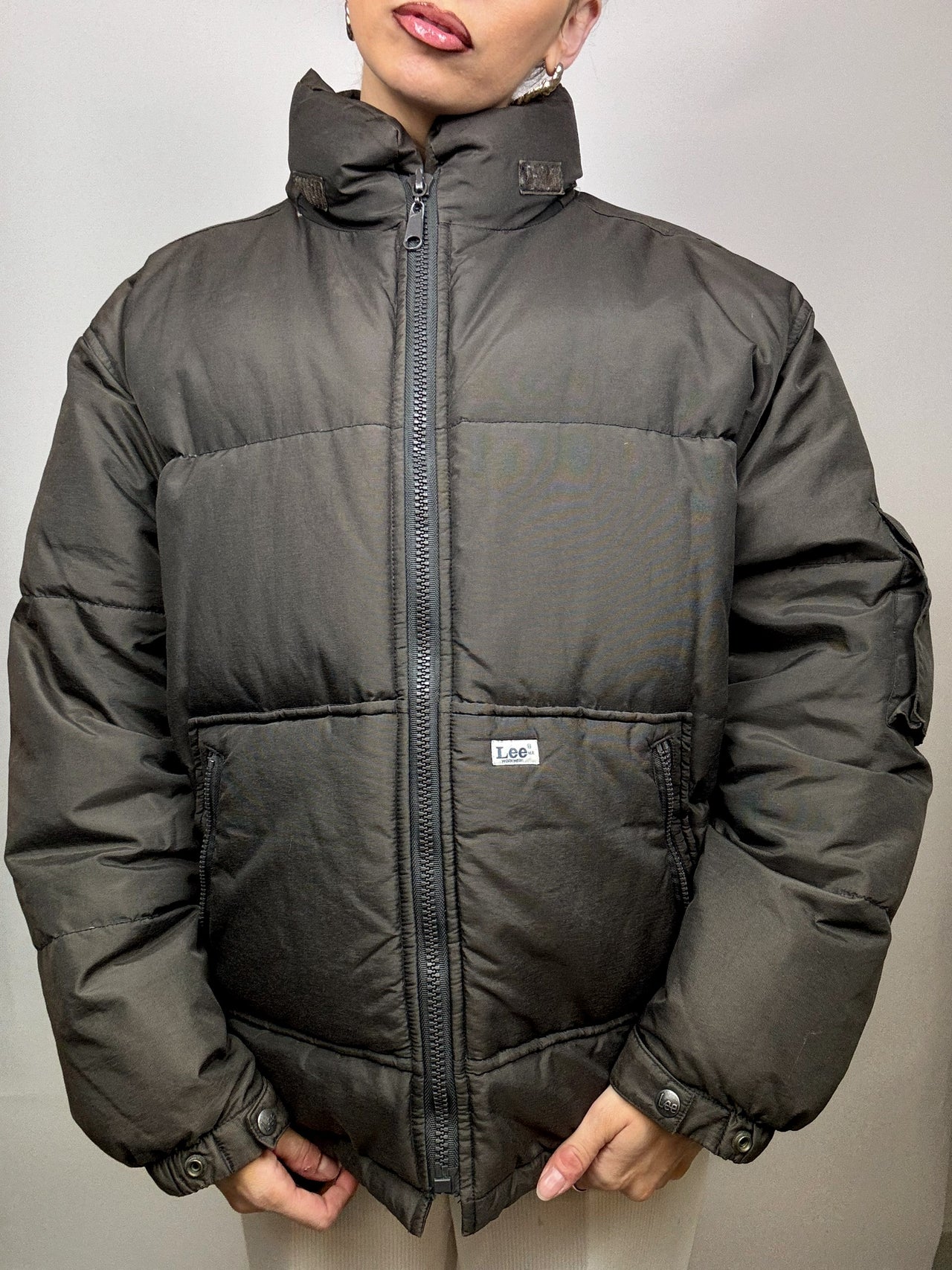 Vintage LEE COOPER L grey puffy down jacket