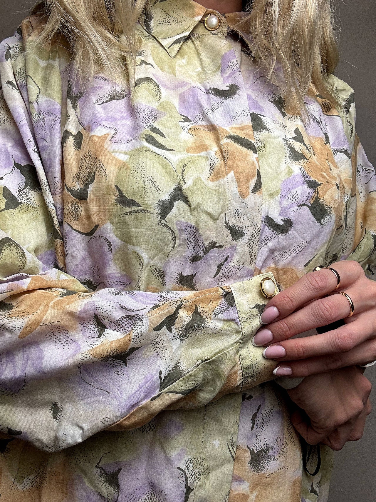 Chemise à manches longues graphique S vintage