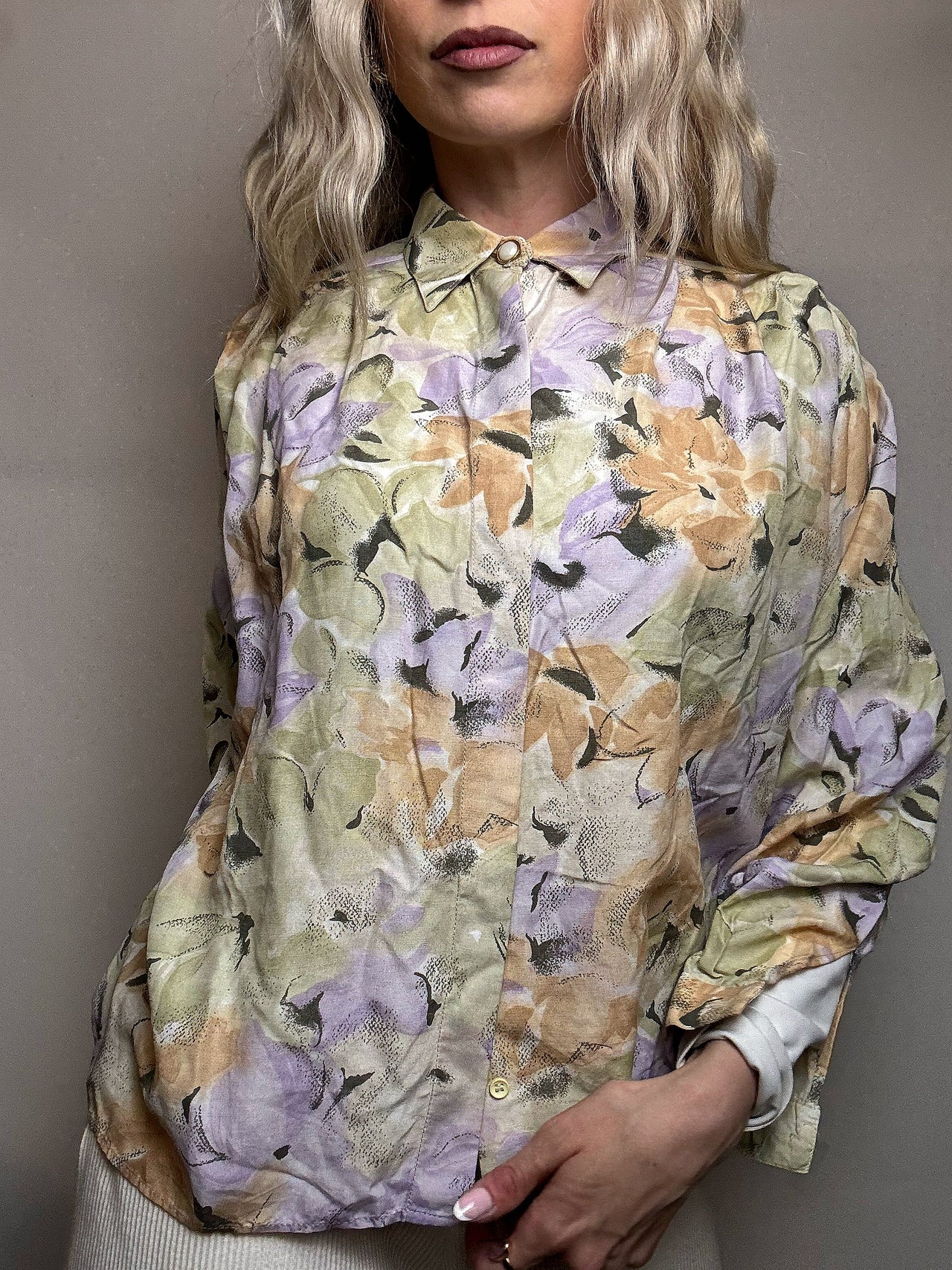 Chemise à manches longues graphique S vintage