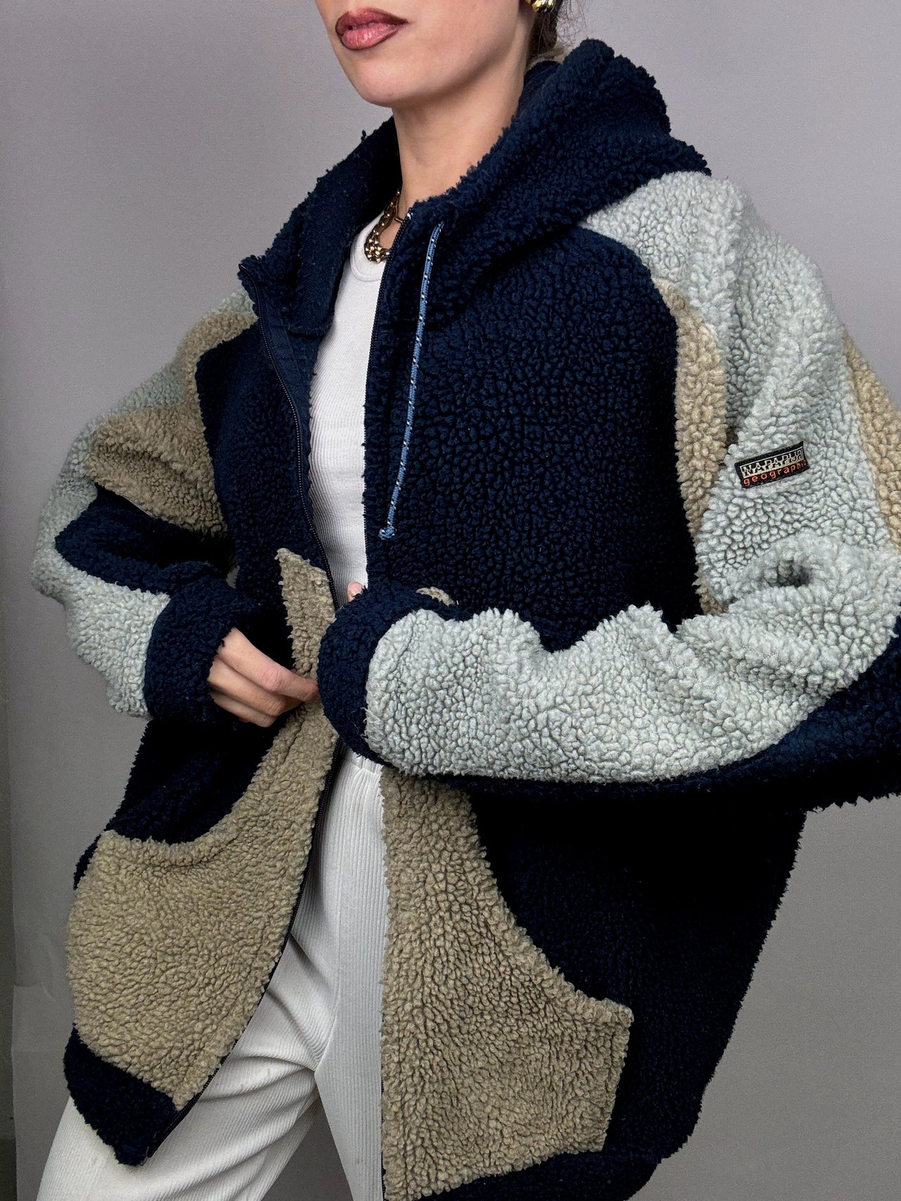 NAPAPIJRI L/XL Navy Thick Fleece Jacket