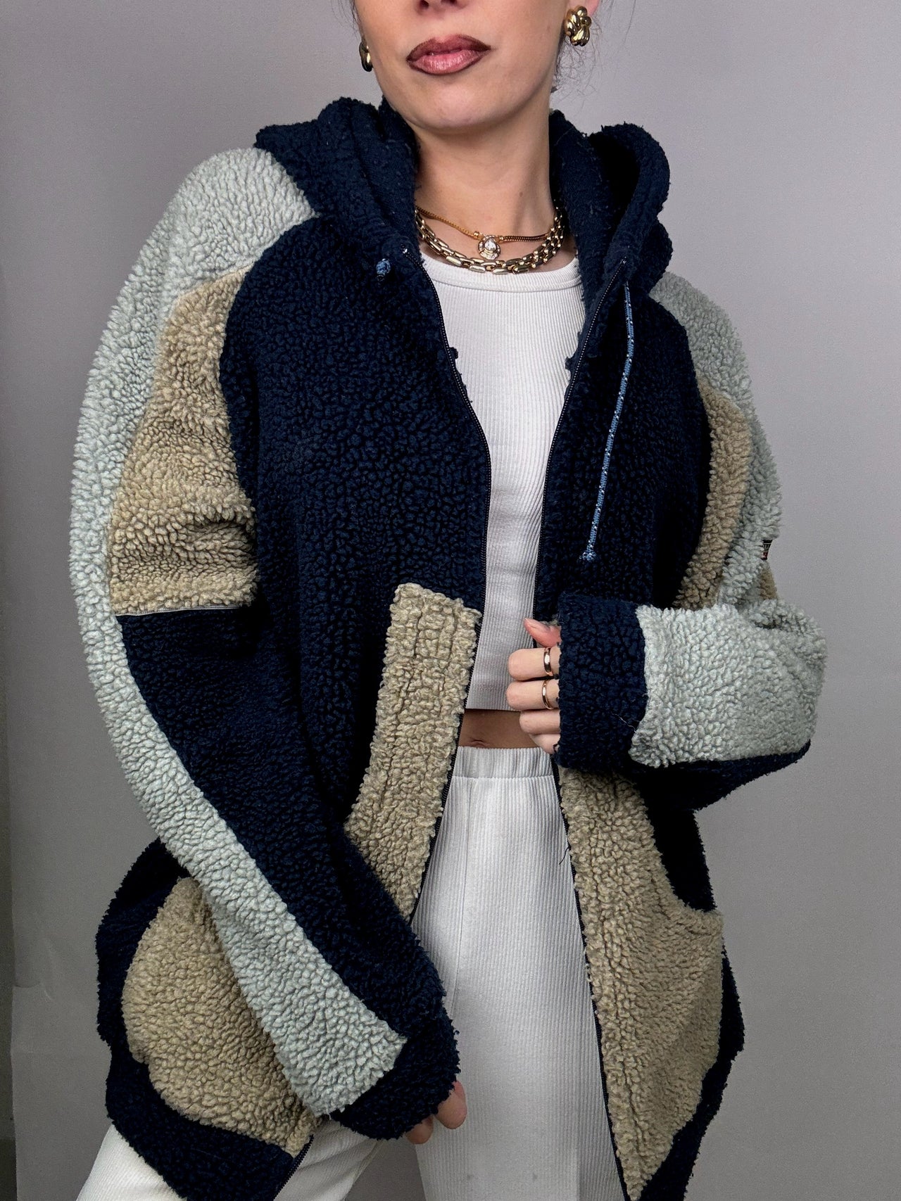 NAPAPIJRI L/XL Navy Thick Fleece Jacket