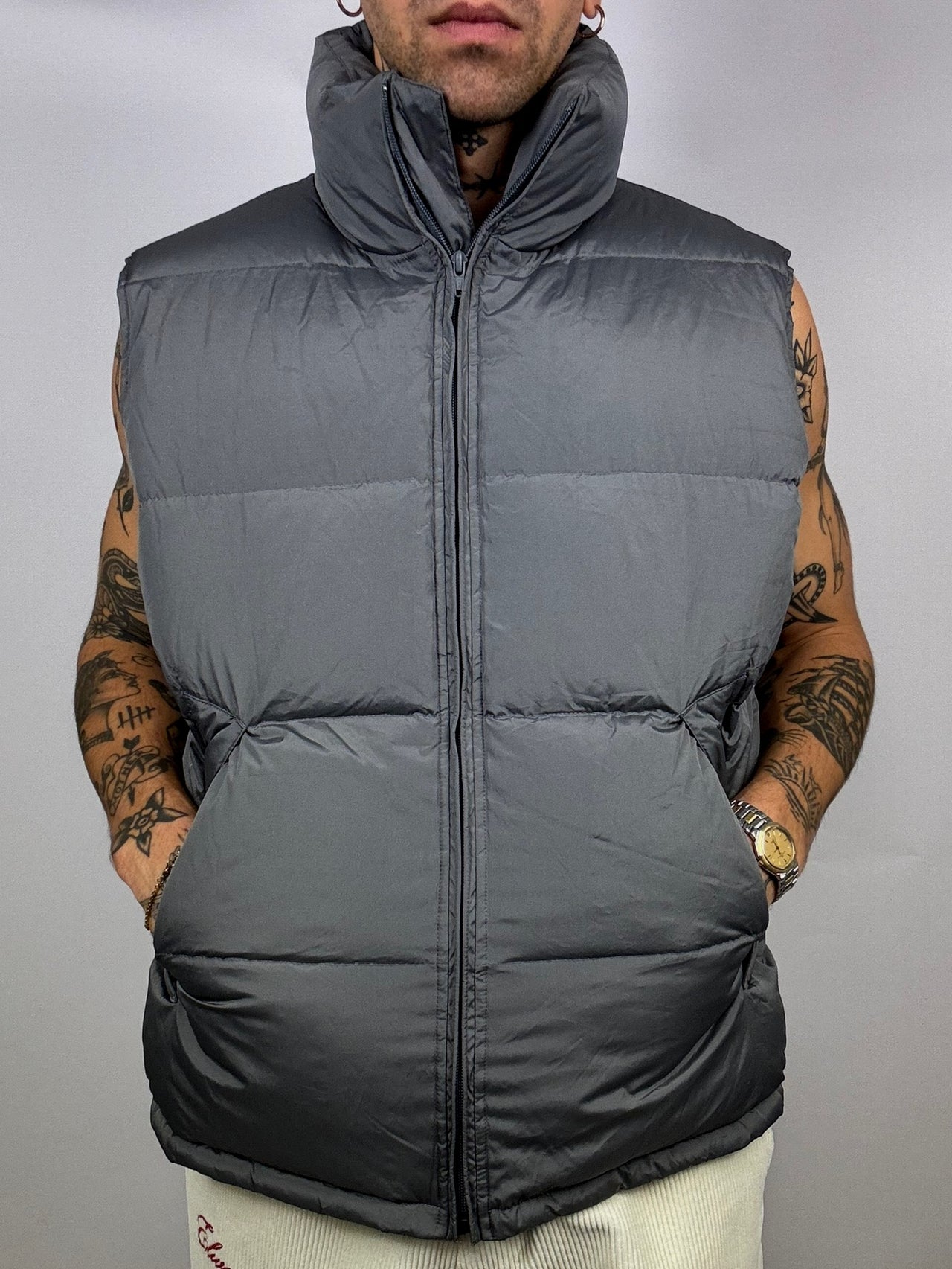 Vintage XL gray puffy vest