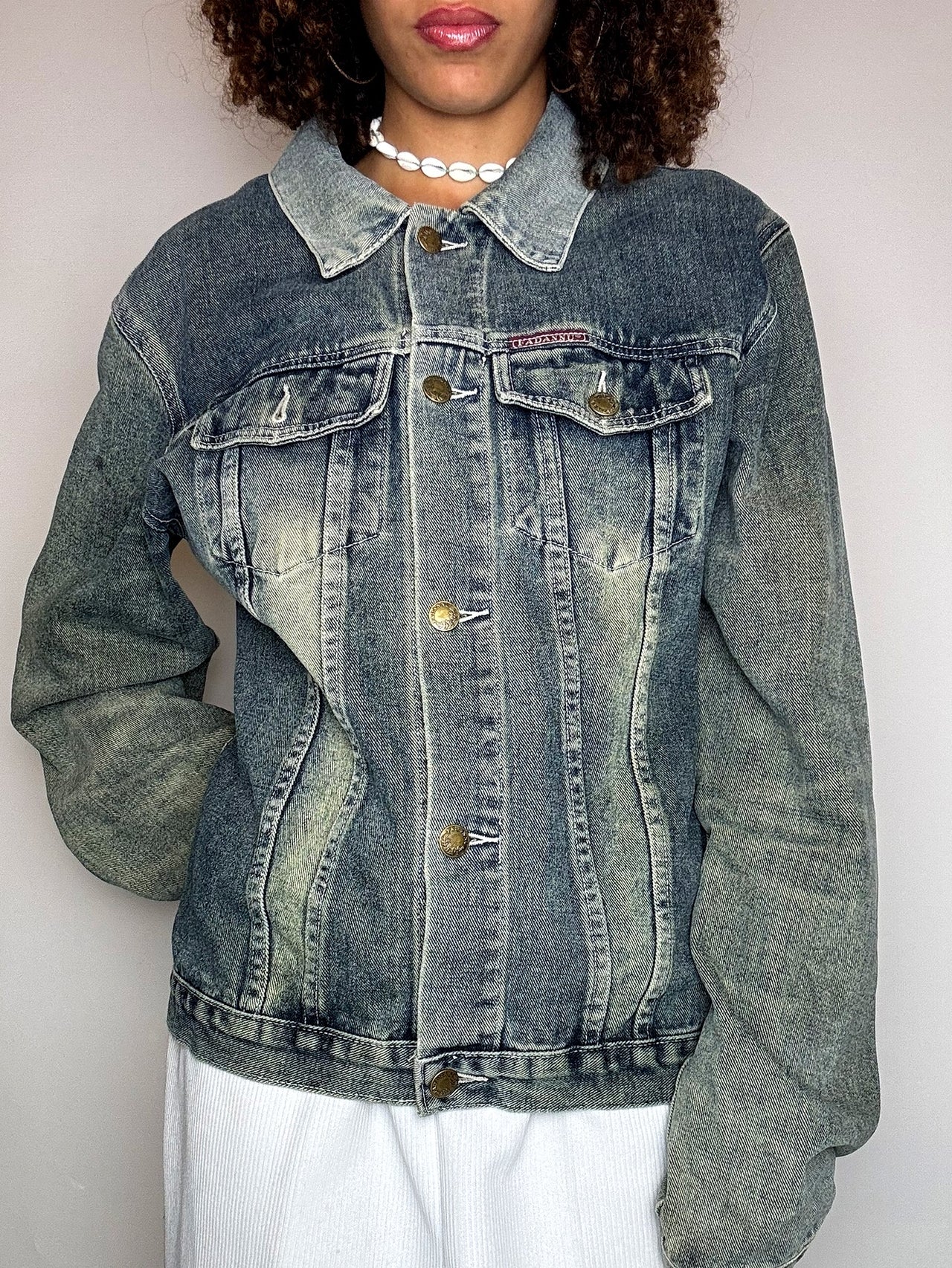 Veste en jean delavée XL vintage