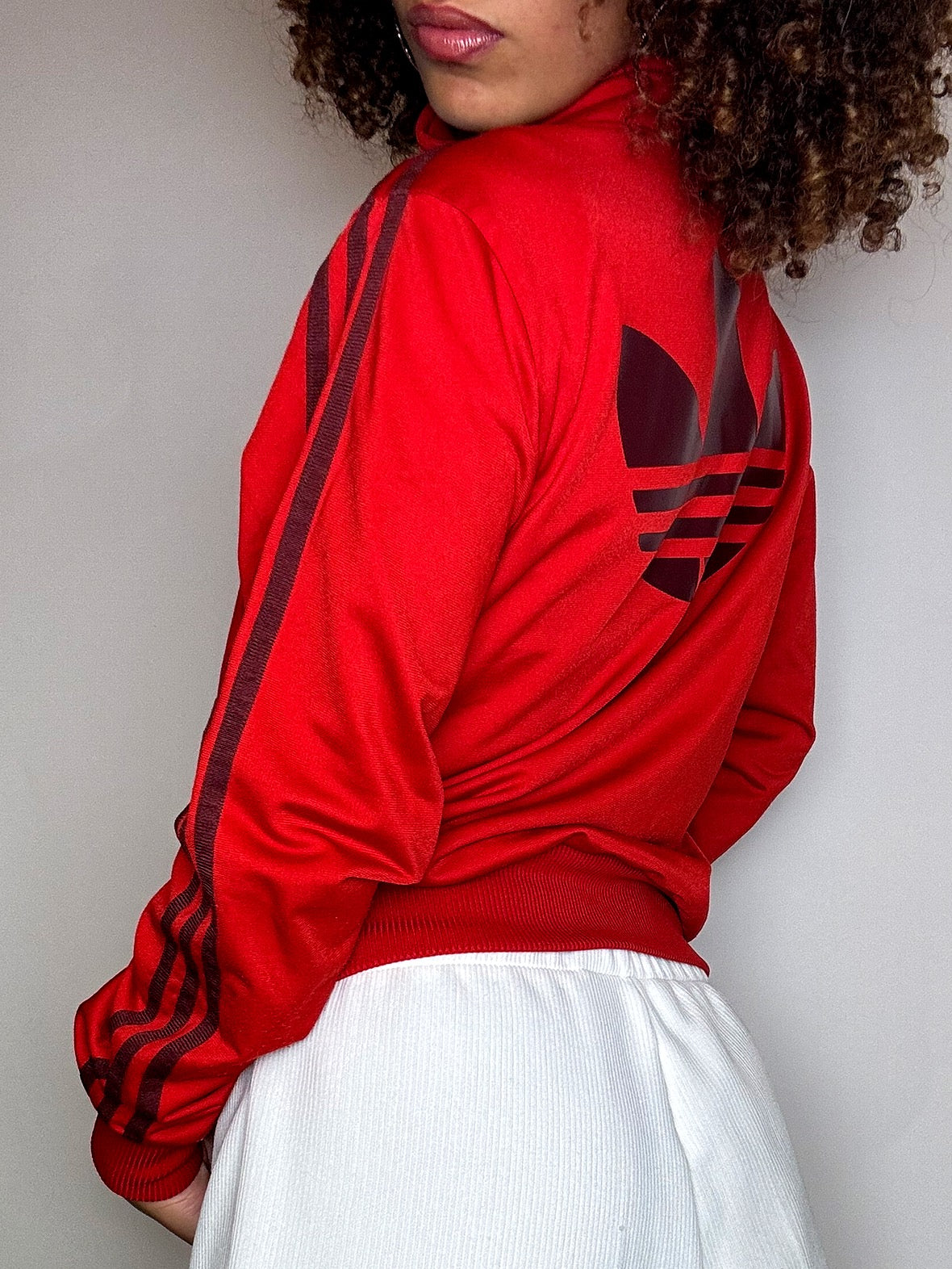 Jacket de sport rouge ADIDAS S vintage