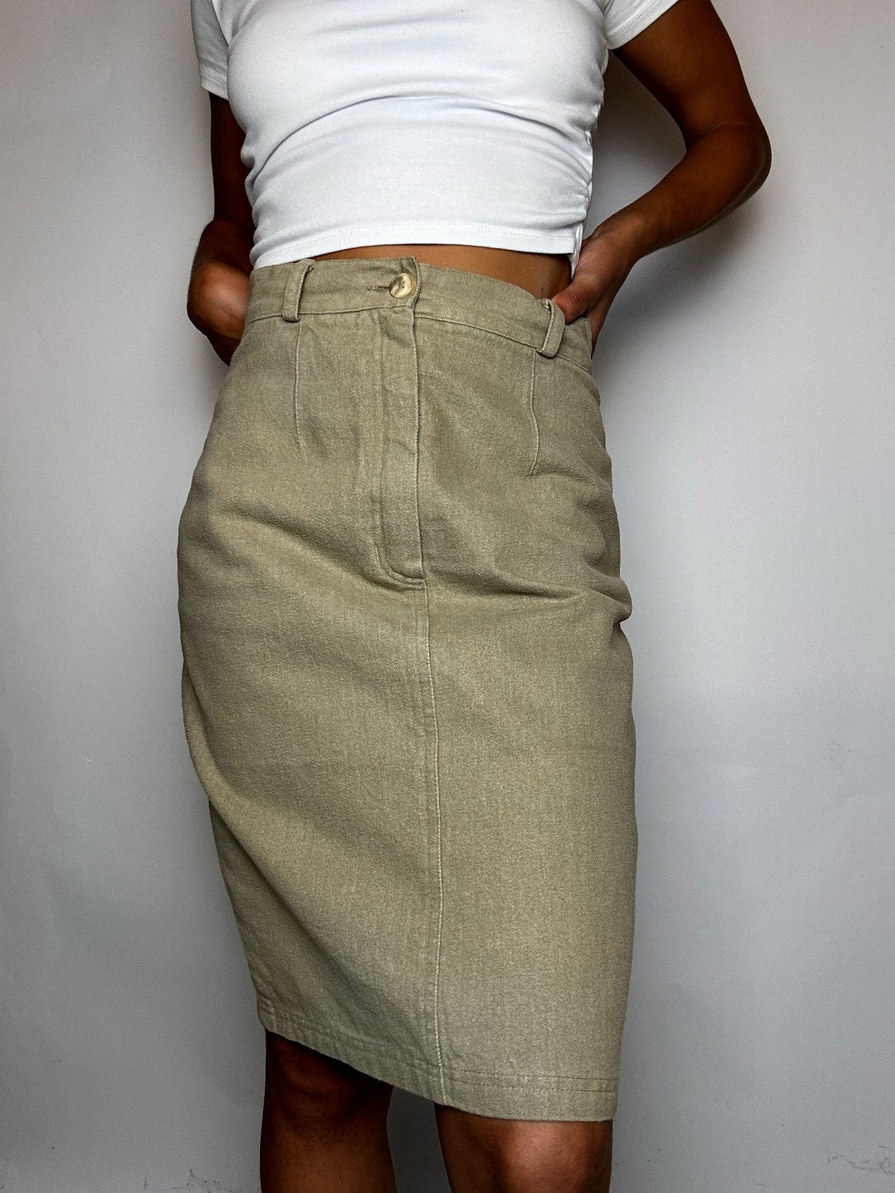 Jupe crayon beige S vintage