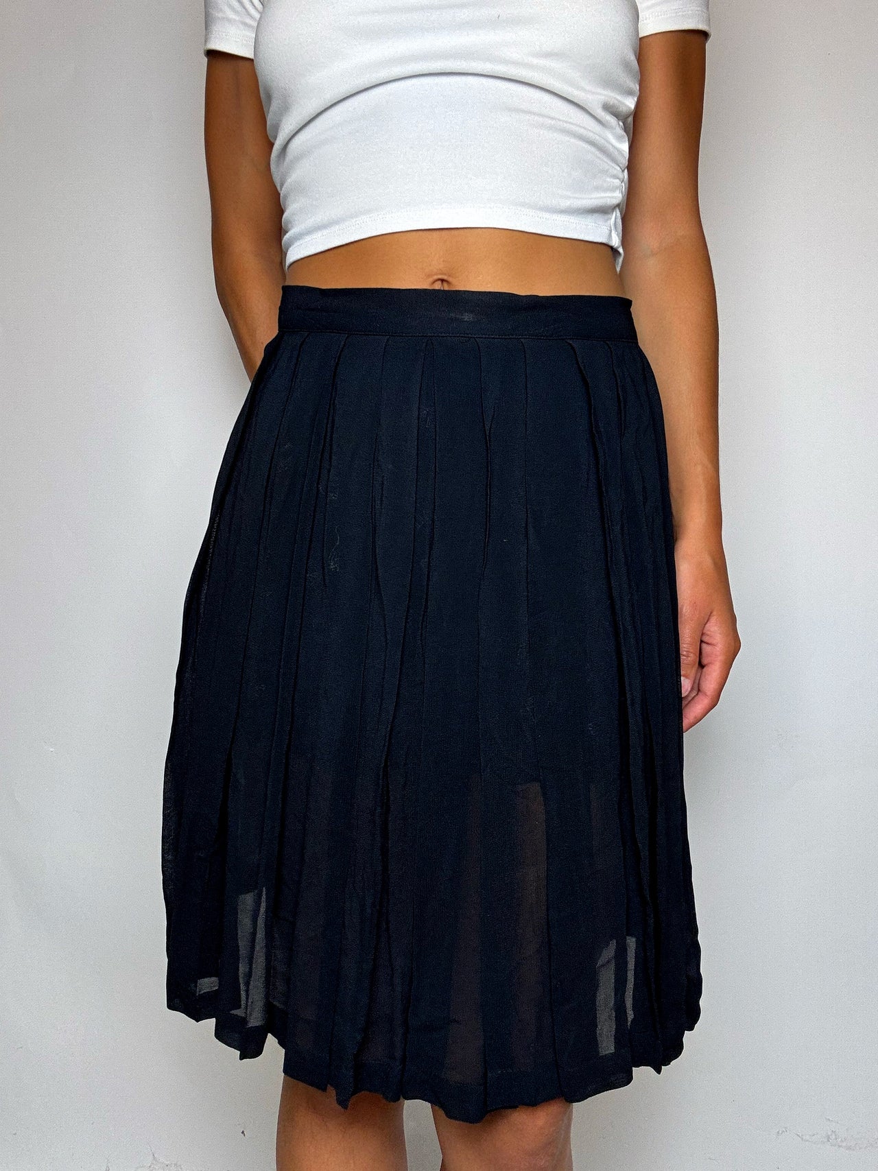 Jupe plissée noire S/M vintage