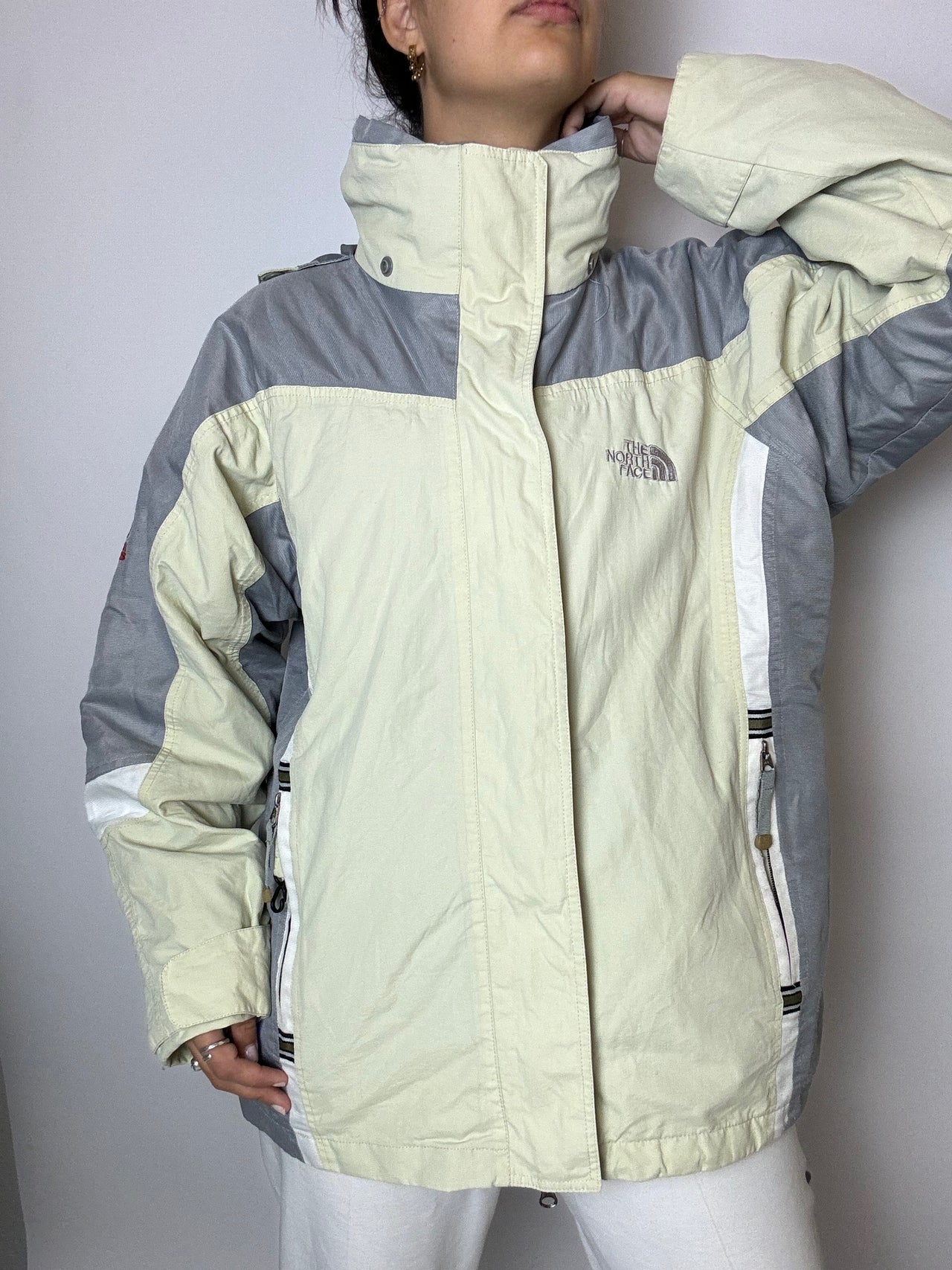 North Face Outwear Vintage gray and yellow jacket L
