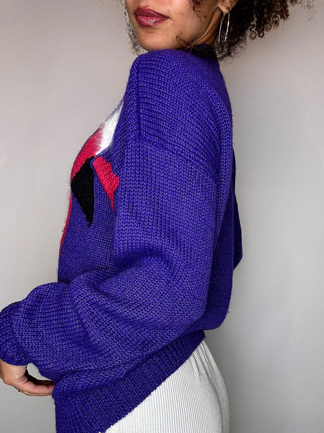 Pull avec détails violet M/L vintage