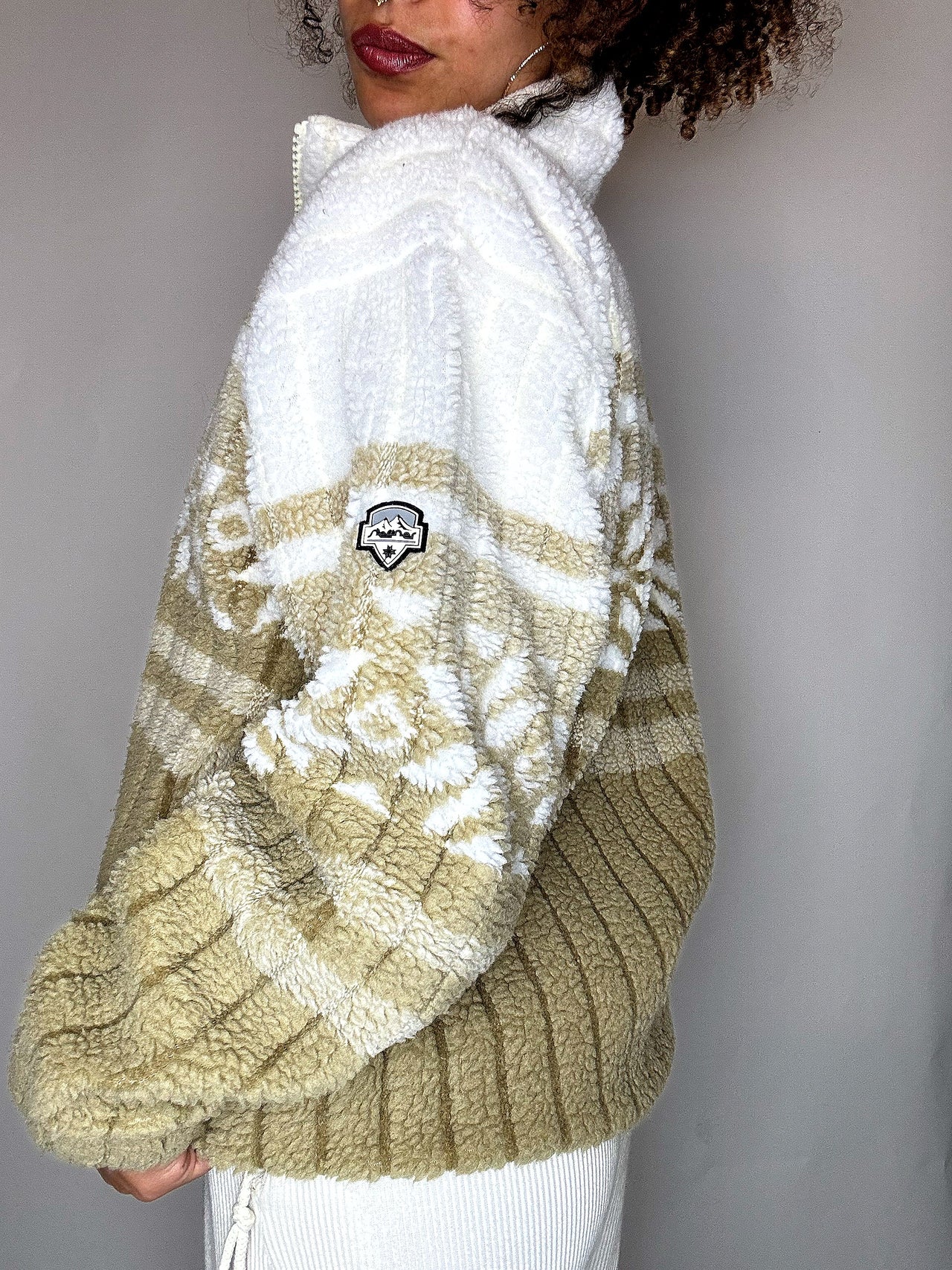 Polaire bi colore avec détails M vintage