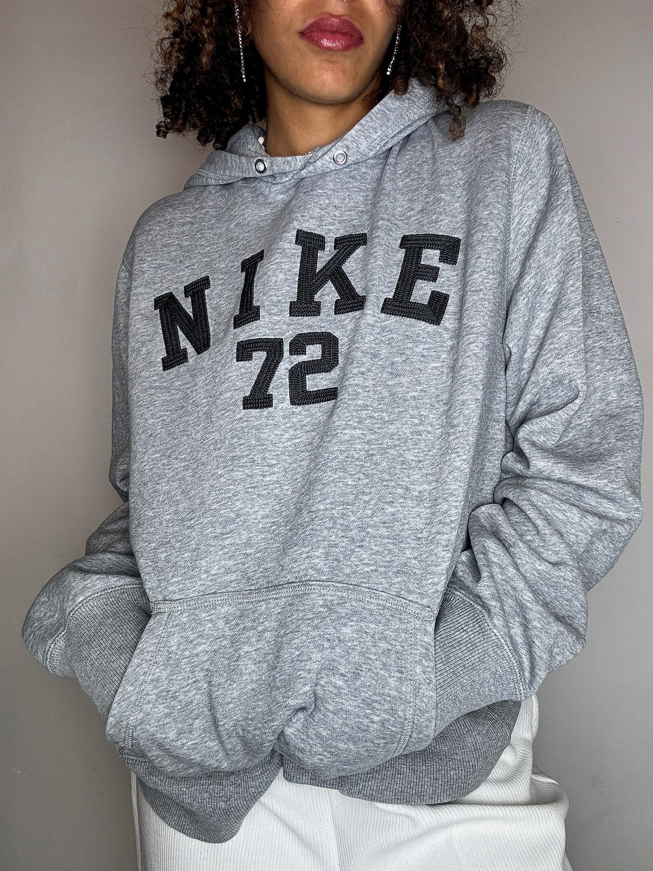 Sweat à capuche gris NIKE L vintage