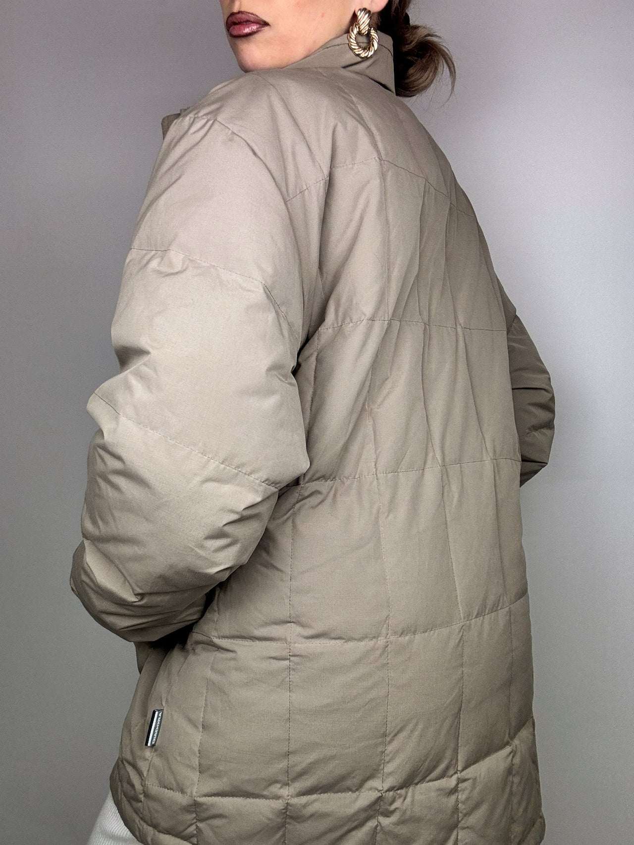 Vintage XL beige puffy down jacket