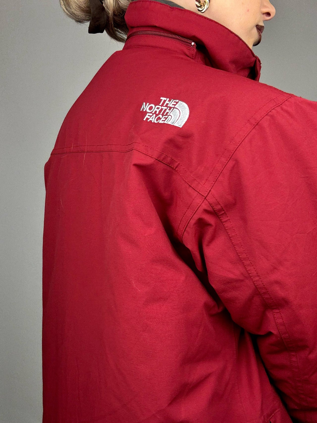 THE NORTH FACE S vintage red parka down jacket