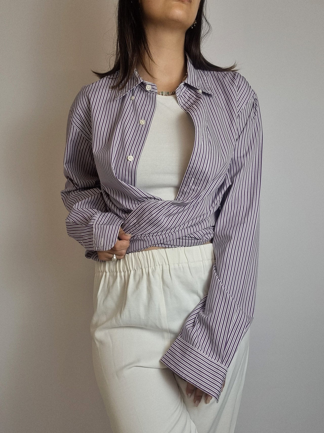 Polo Ralph Lauren lila gestreiftes Hemd L