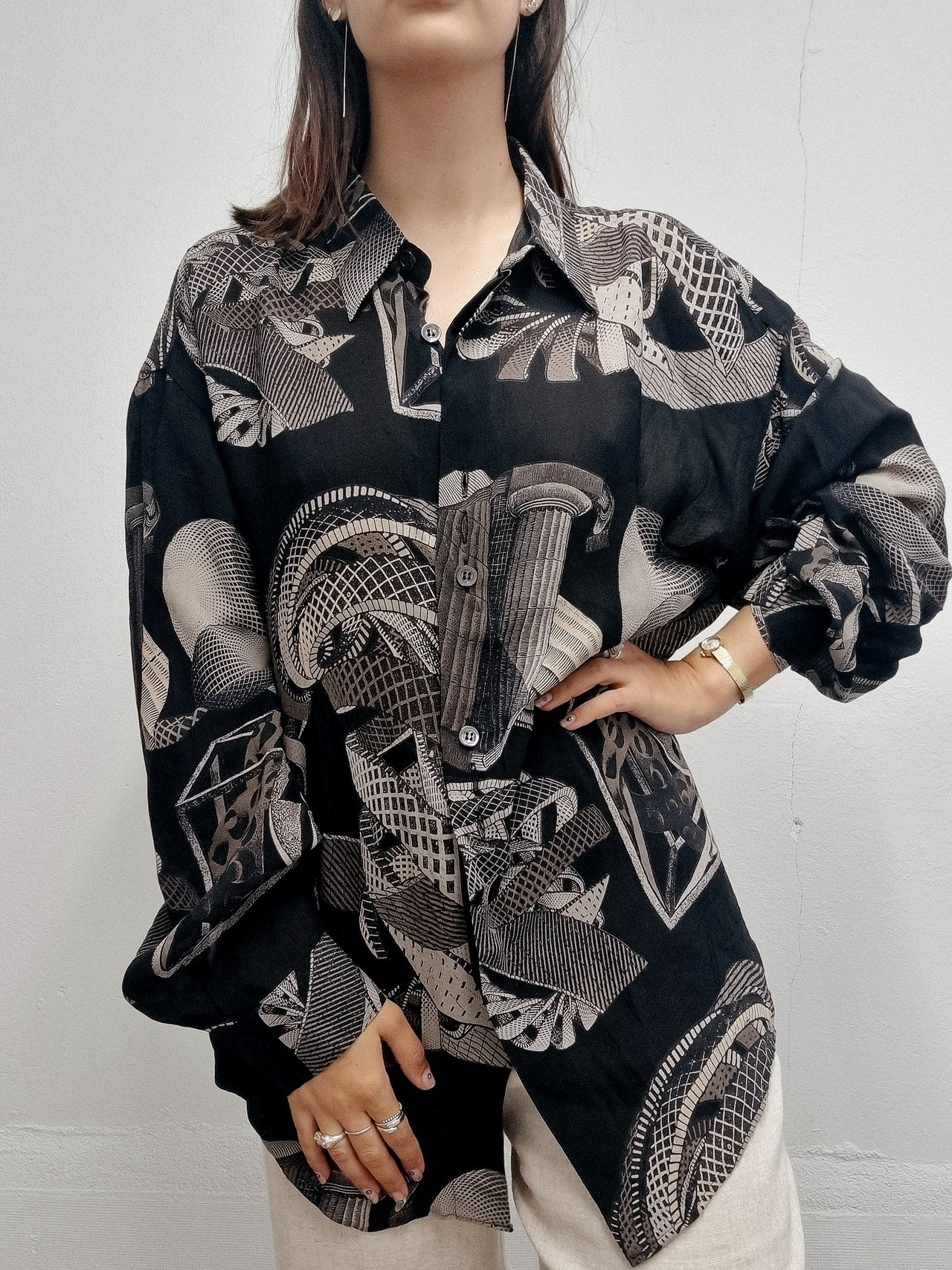 Vintage 80/90s shirt purple/blue/mustard M