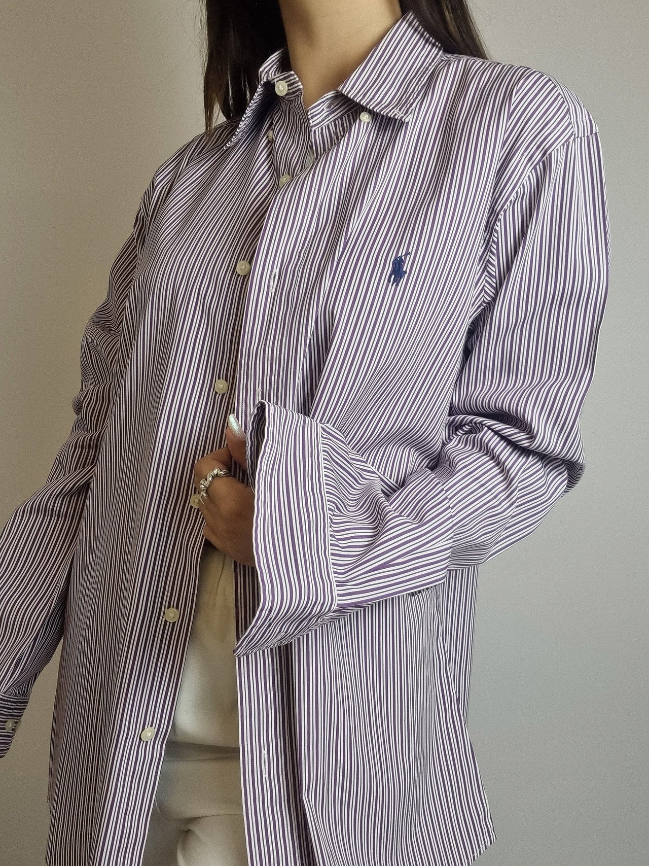 Polo Ralph Lauren lila gestreiftes Hemd L