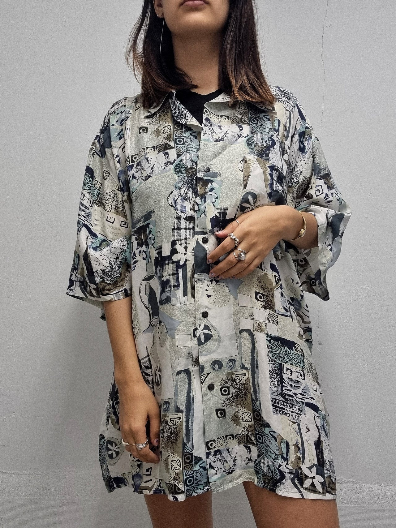 Vintage 80/90s shirt purple/blue/mustard M