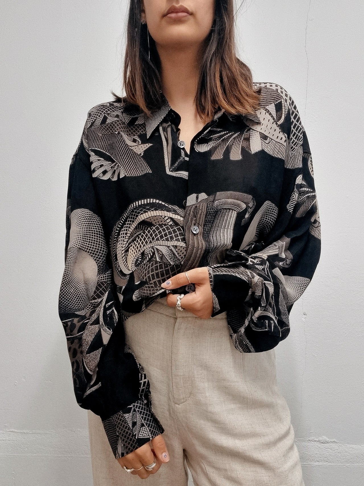 Vintage 80/90s shirt purple/blue/mustard M