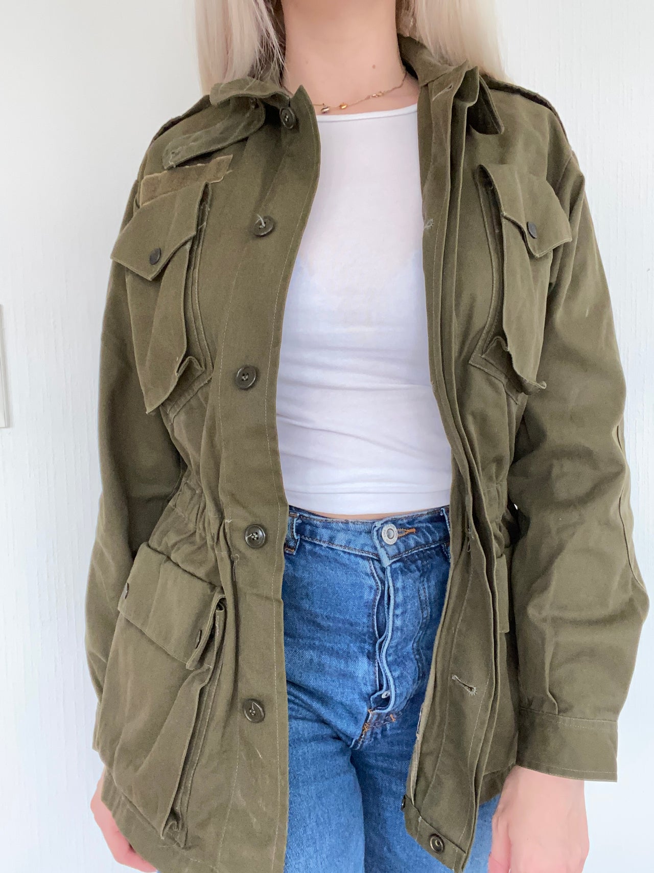 Military jacket khaki uni S/M