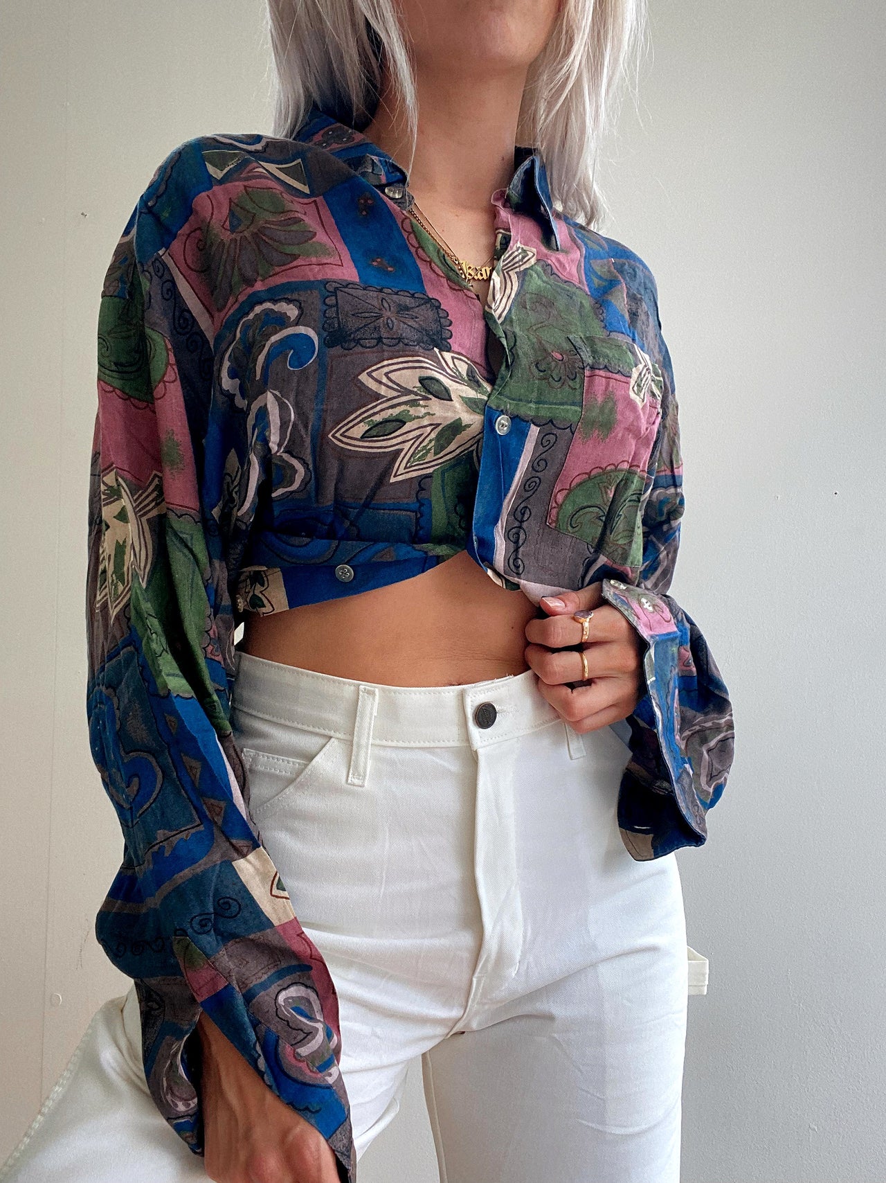 Chemise Vintage 80/90s multicolore à motifs