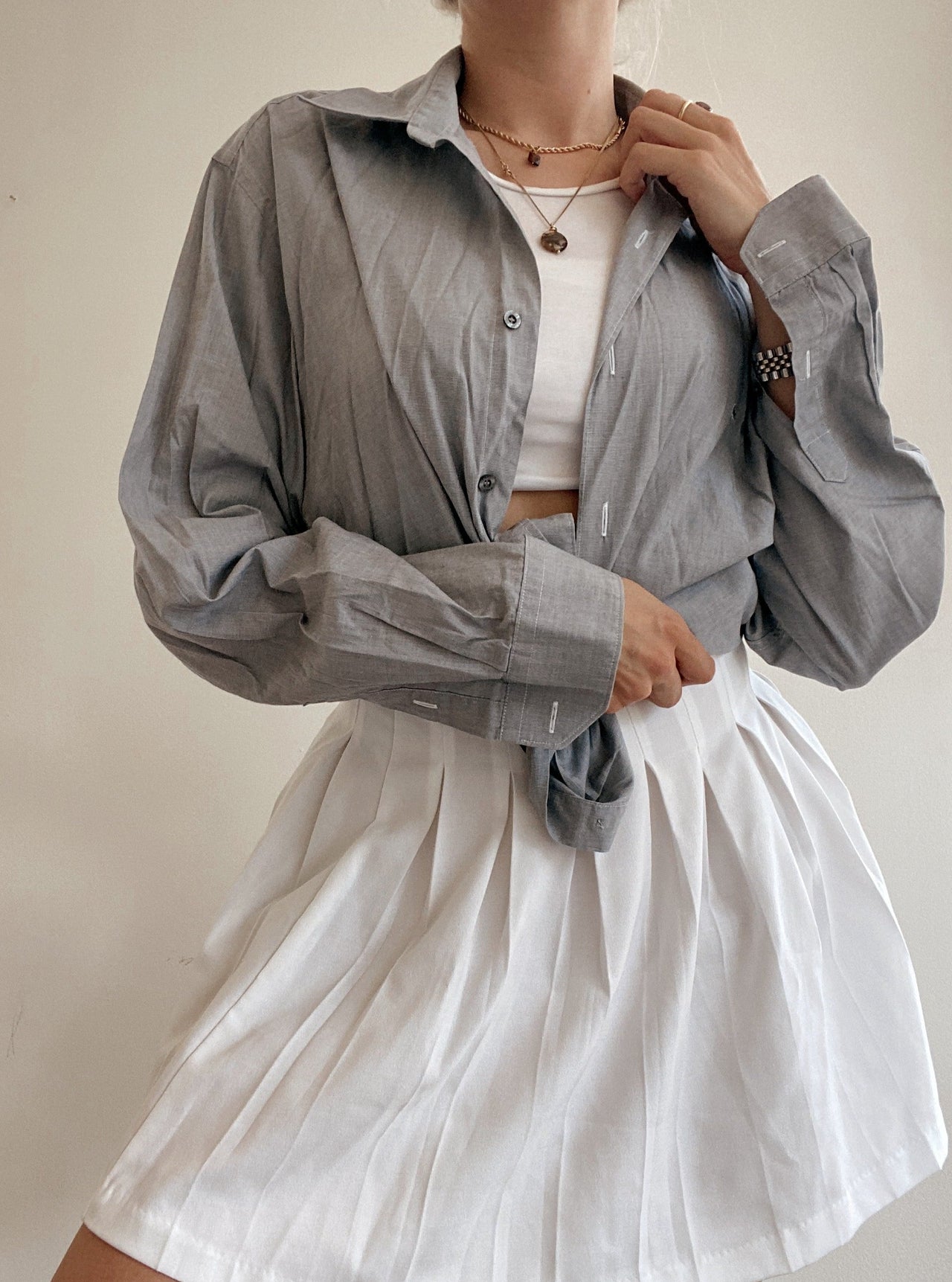 Chemise Vintage grise Lacoste