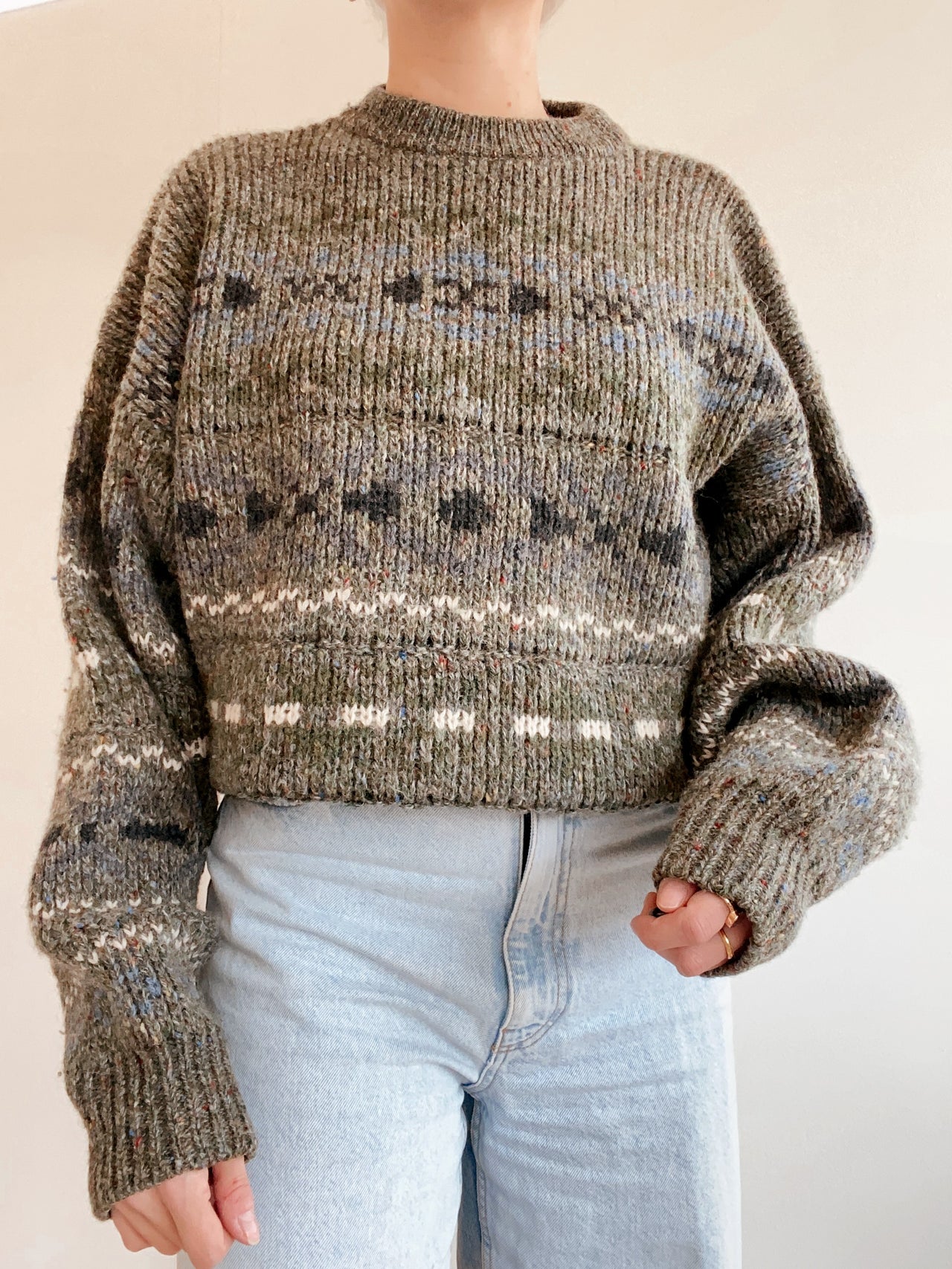 Pull en laine khaki L