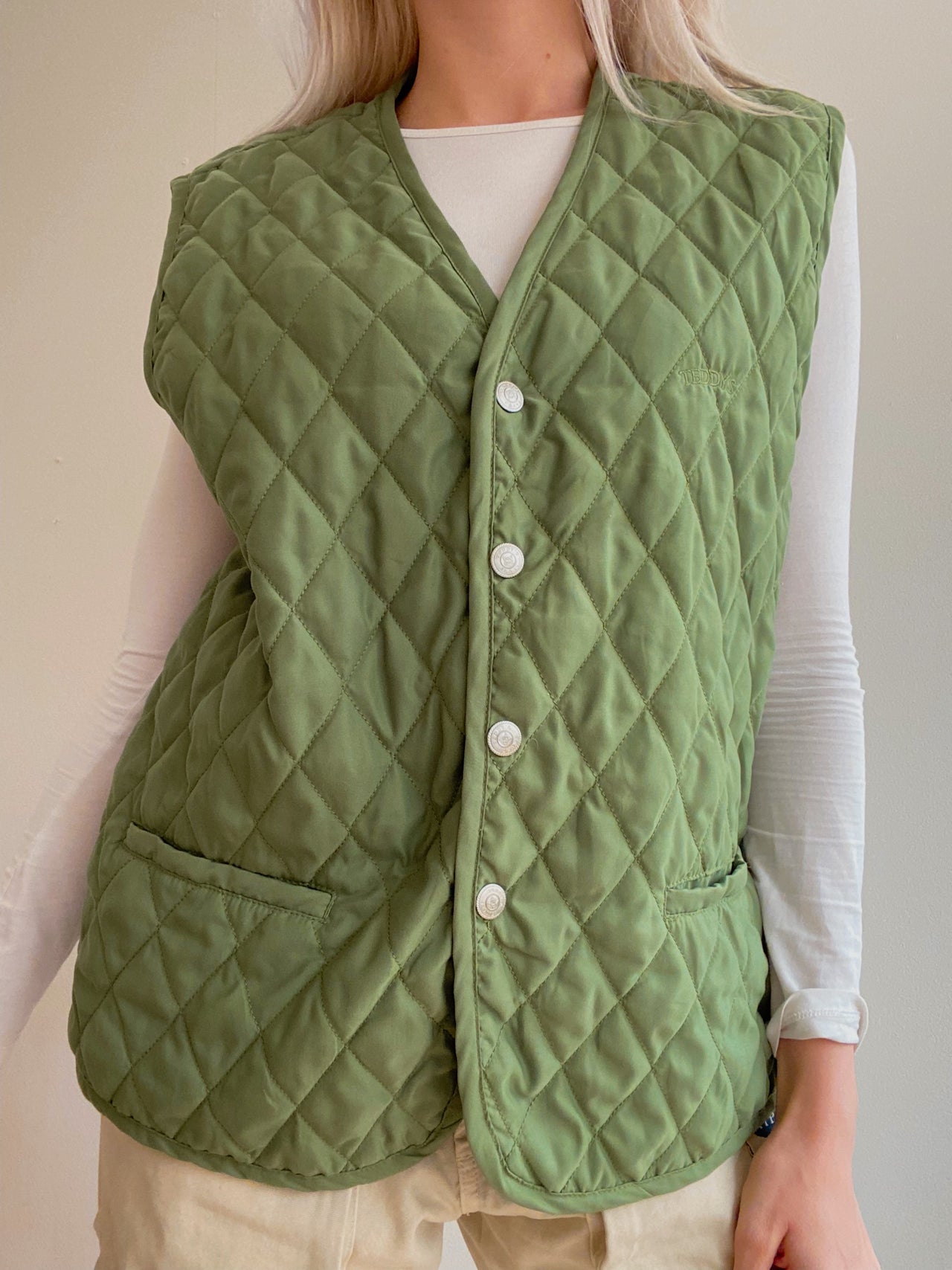 XL grüne ärmellose Jacke