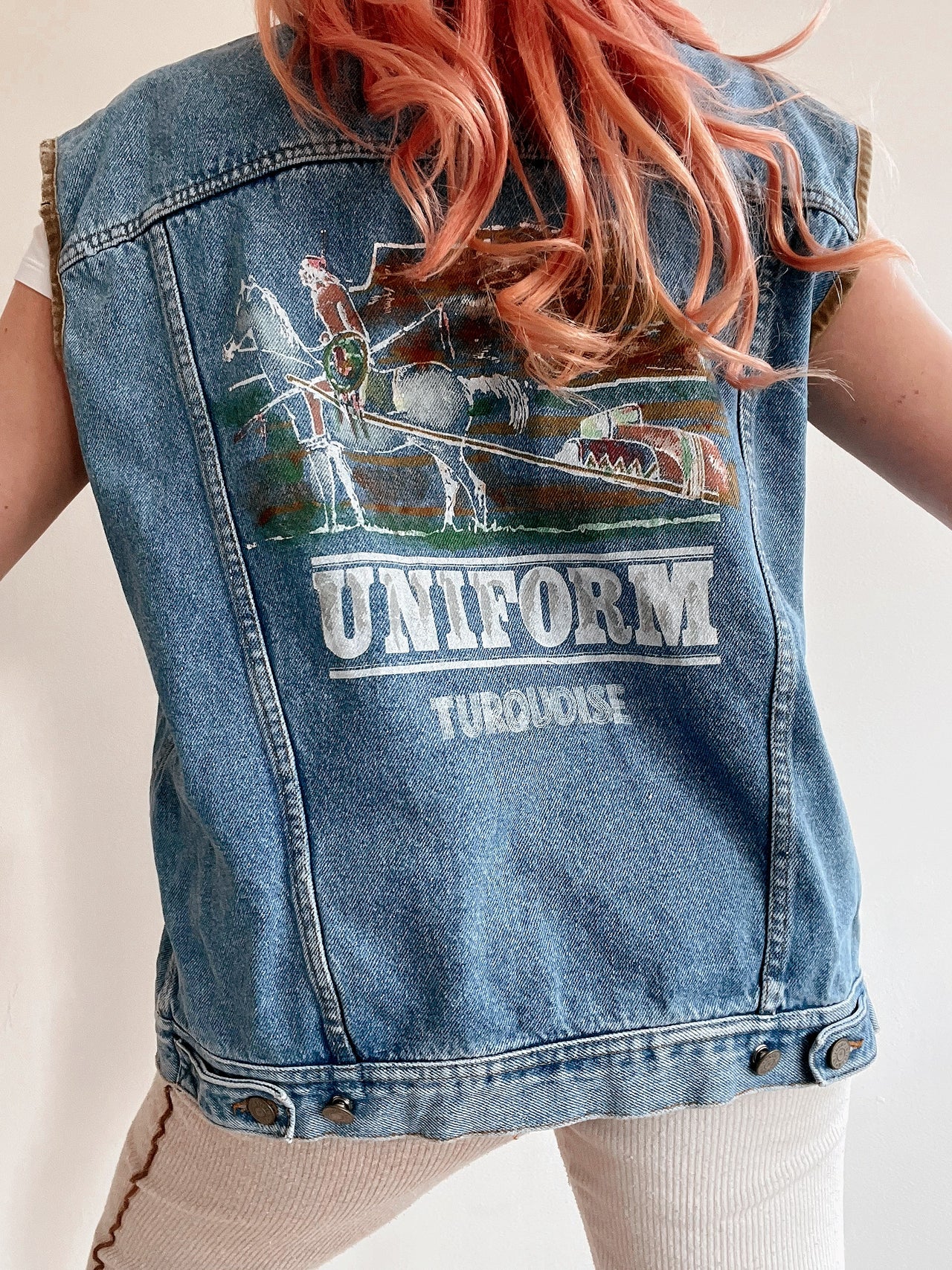 White and blue jacket with orange collar Adidas XL