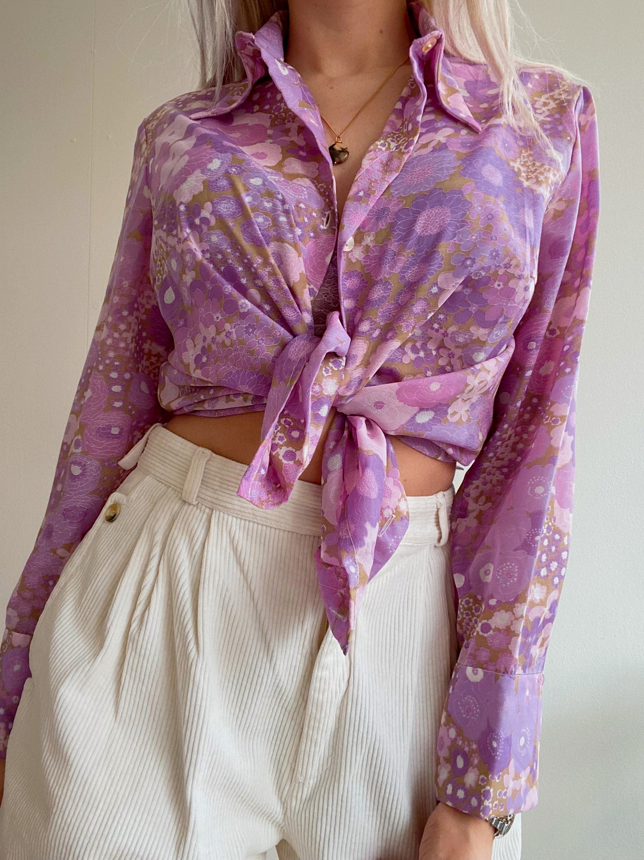 Chemise Vintage 80/90s mauve