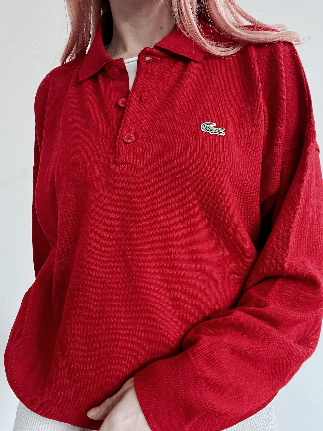 Pull en laine Lacoste rouge L