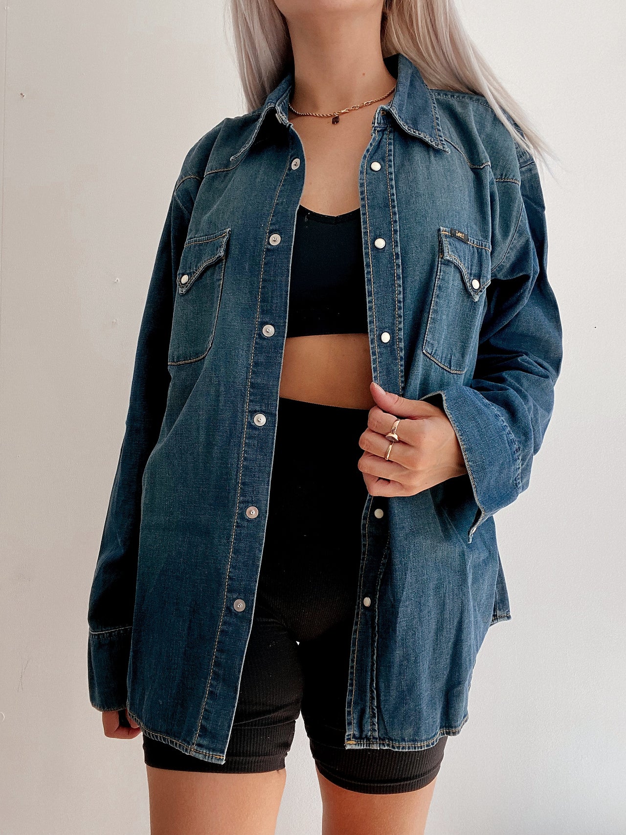 Vintage 80/90s beige and khaki shirt with patterns L