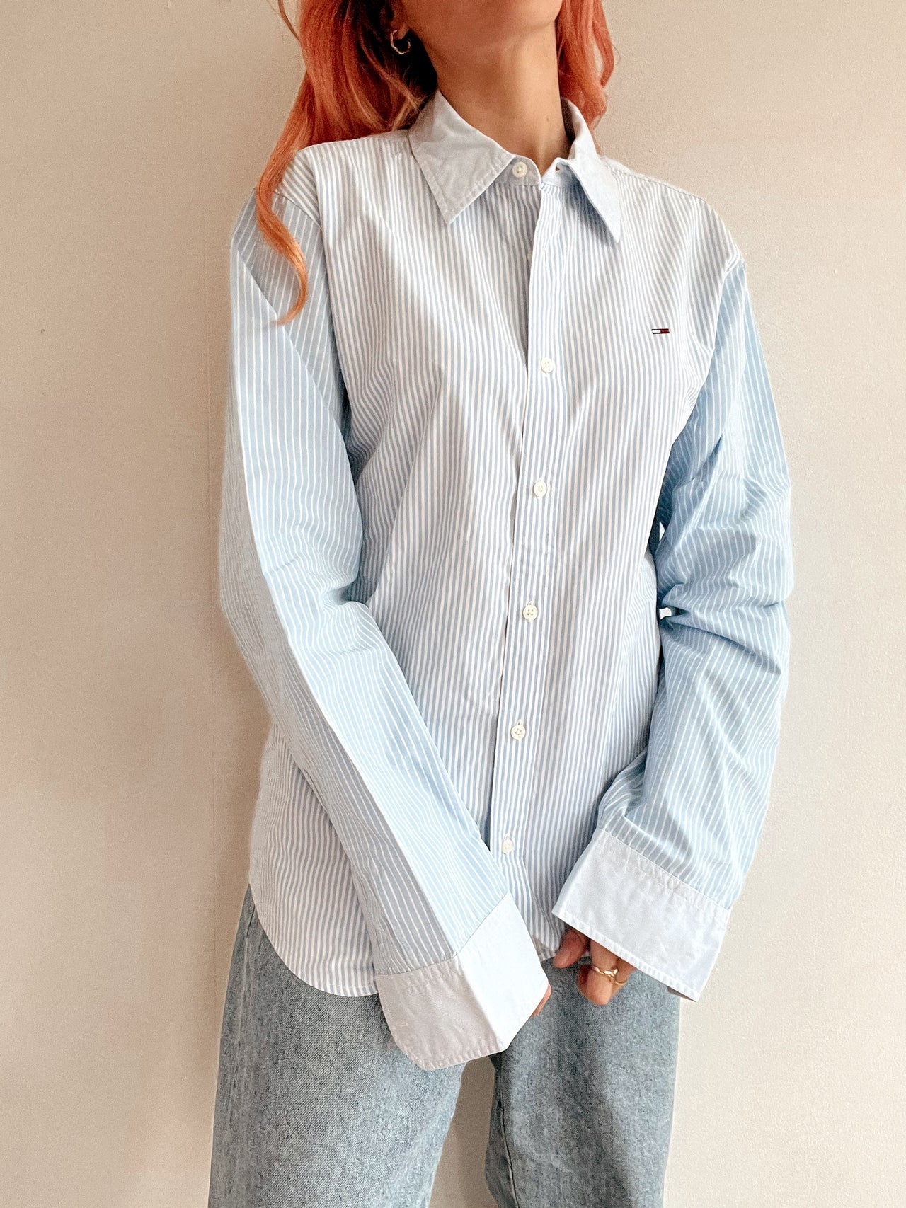 Ralph Lauren L Blue White/Black Striped Shirt