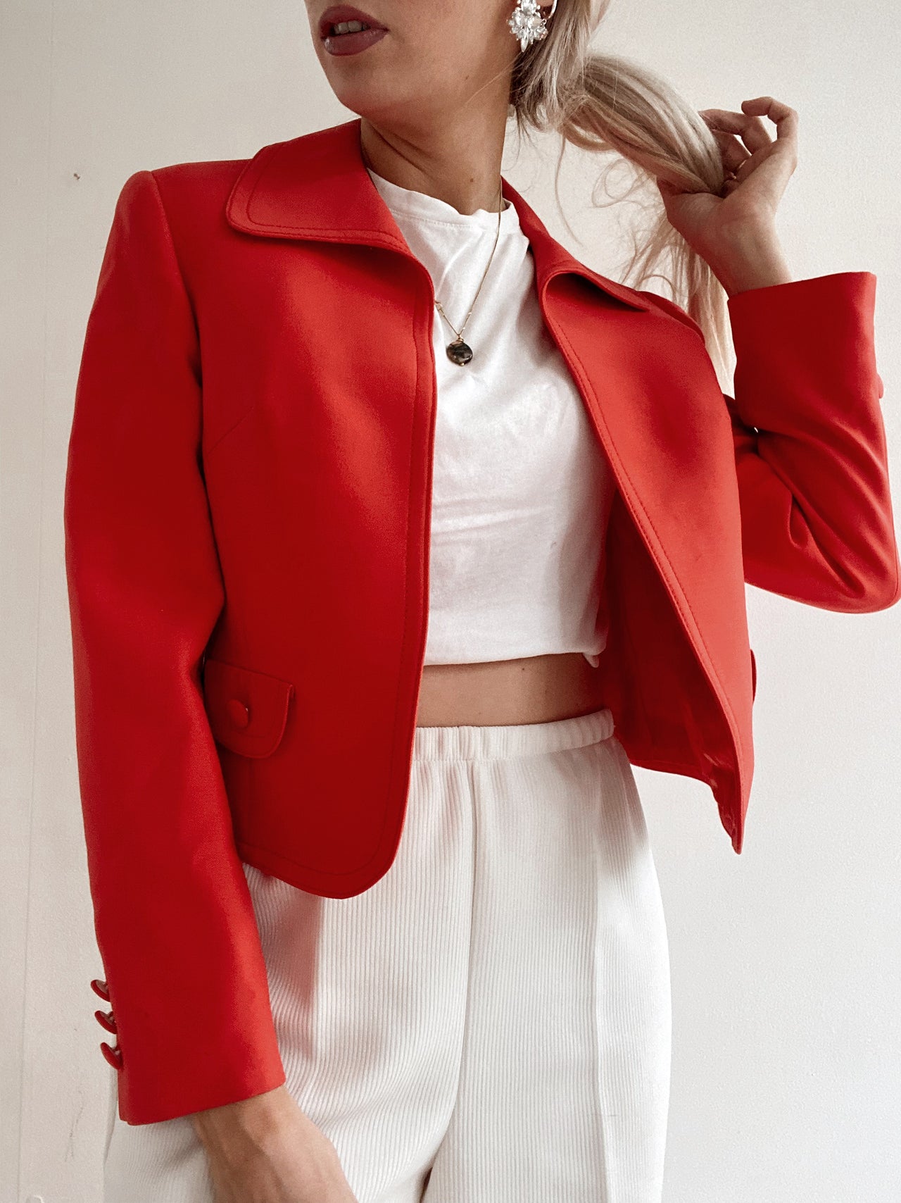 Veste vintage rouge courte M