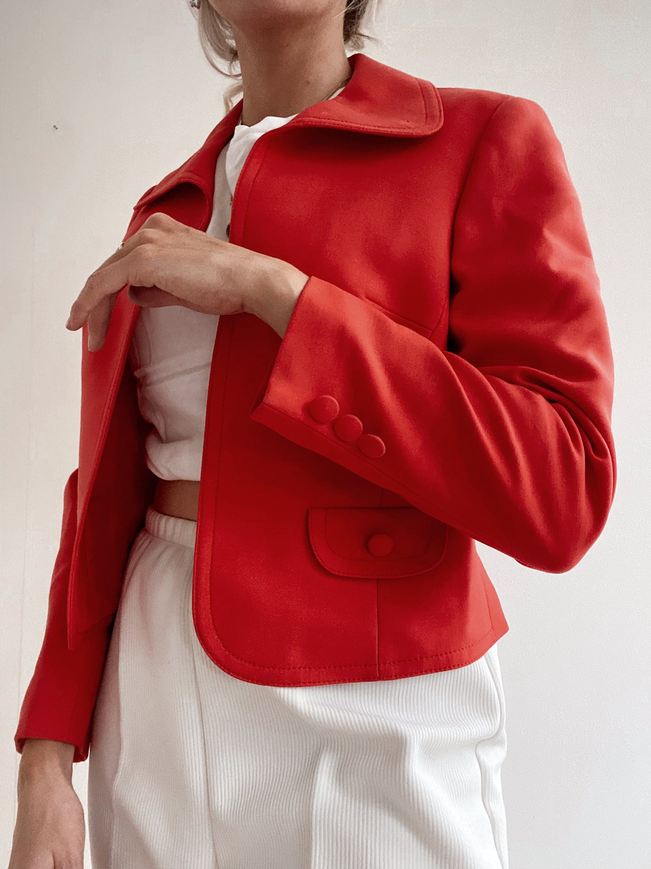 Veste vintage rouge courte M