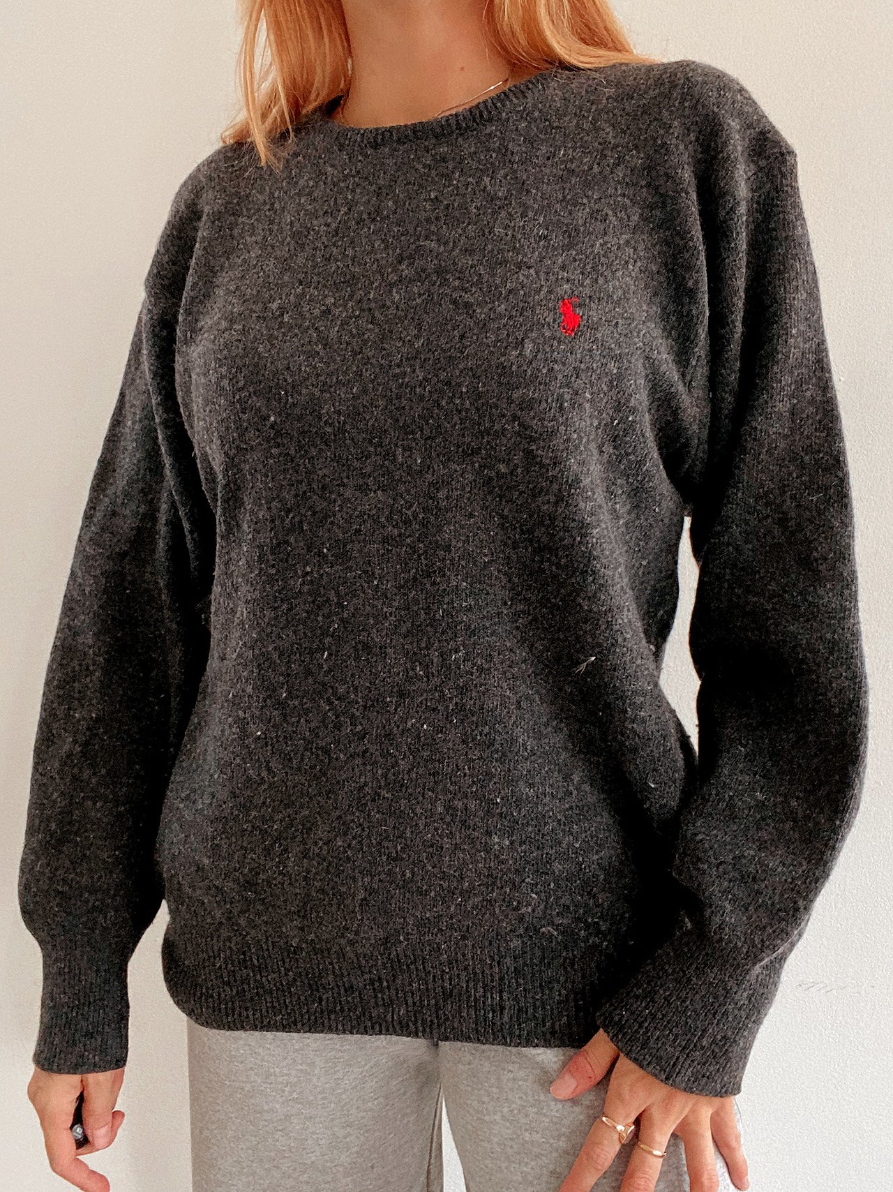 Pull en laine gris foncé Polo Ralph Lauren M