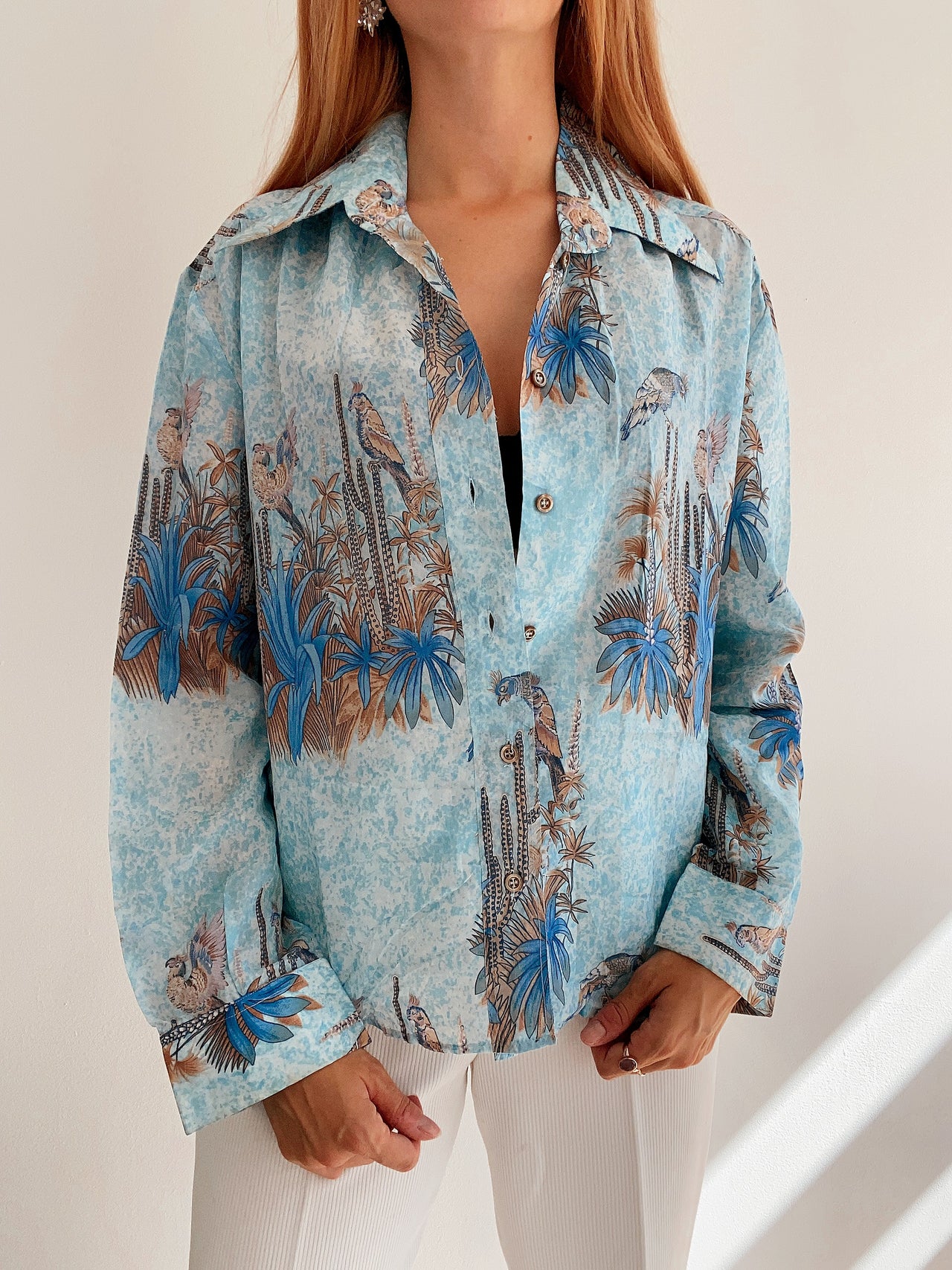 Chemise Vintage 80/90s turquoise M/L