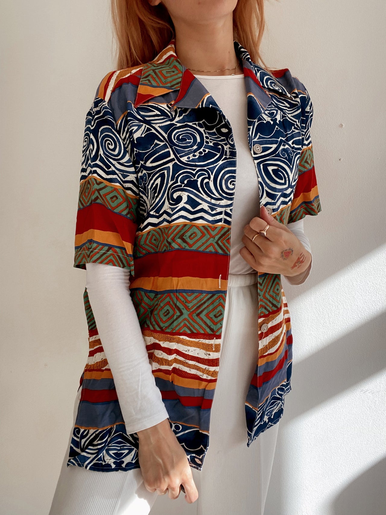 Chemise Vintage 80/90s multicolore à motifs