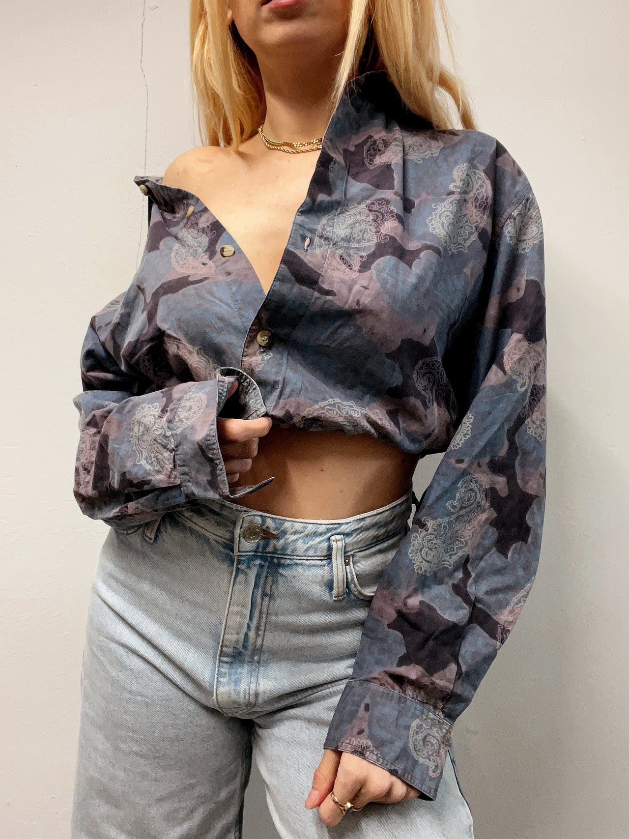 Vintage 80/90s shirt purple/blue/mustard M