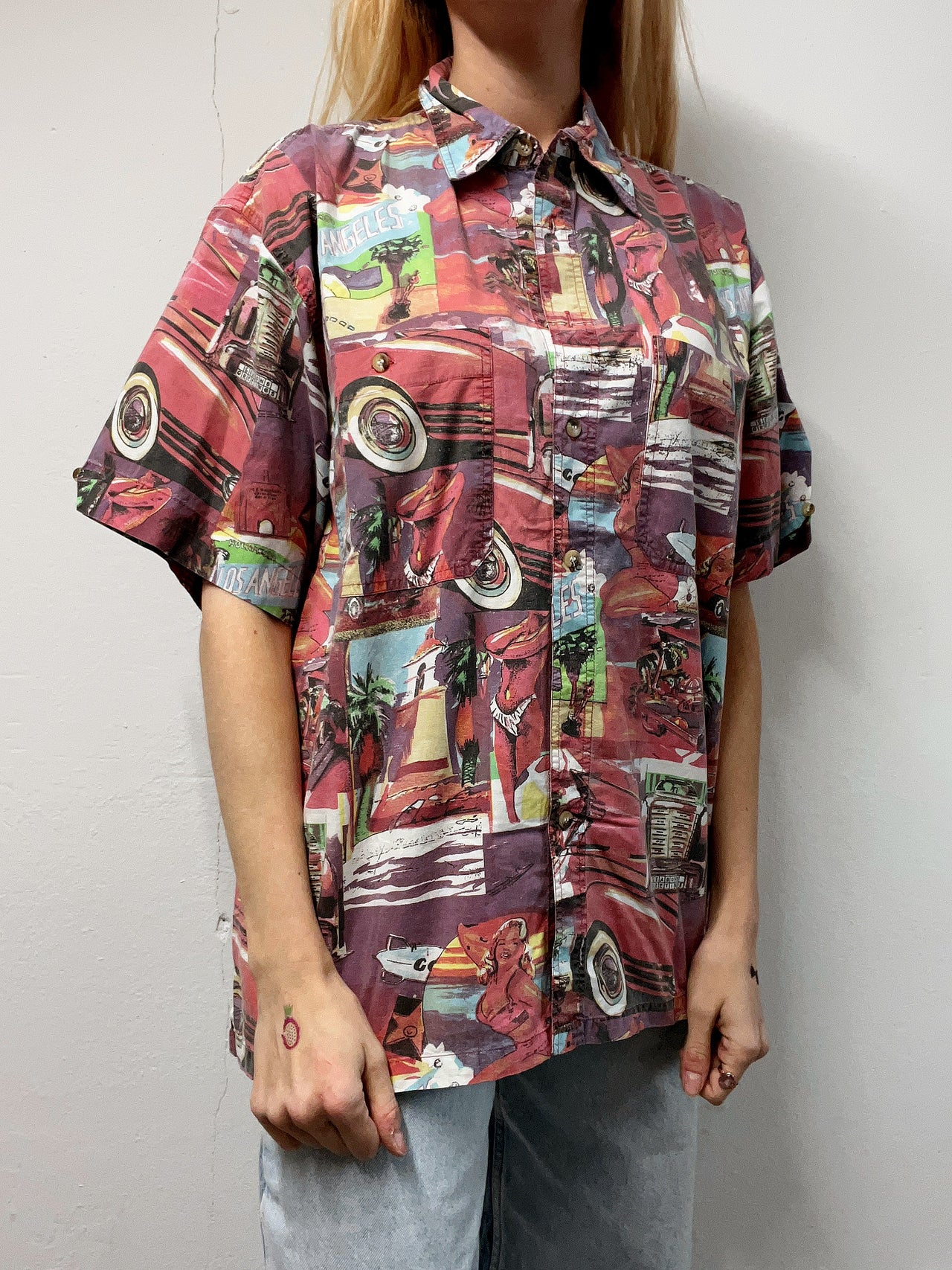 Vintage 80/90s shirt purple/blue/mustard M