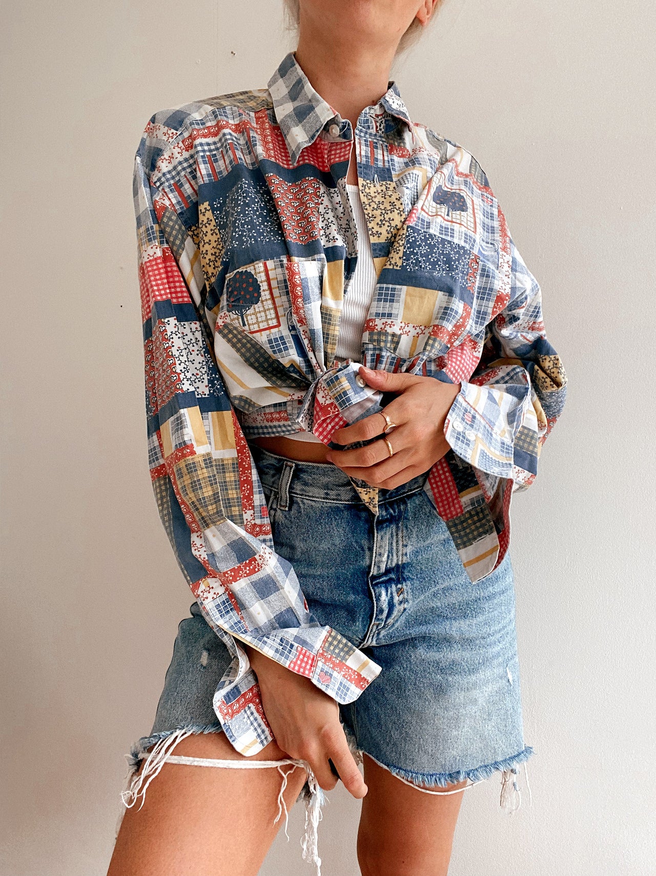 Vintage multicolored cotton shirt XL