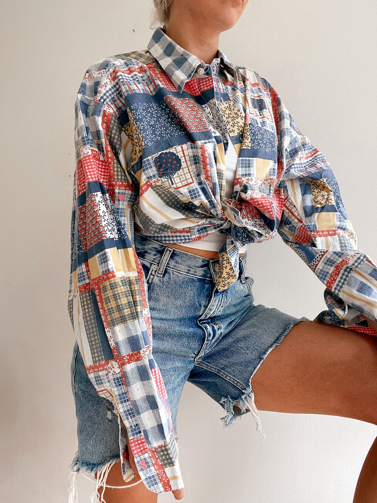 Vintage multicolored cotton shirt XL