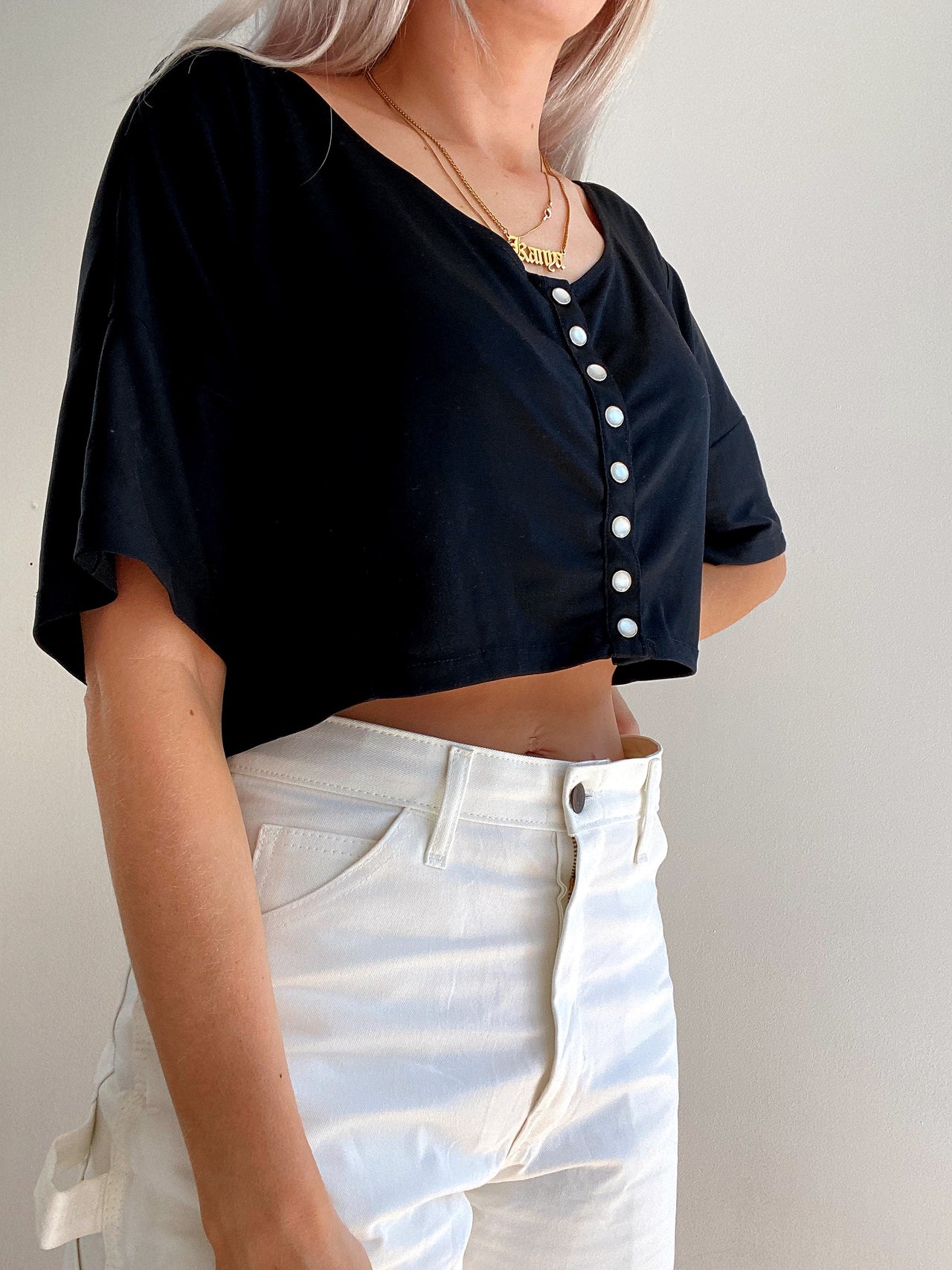 Crop top Vintage 80/90s noir M