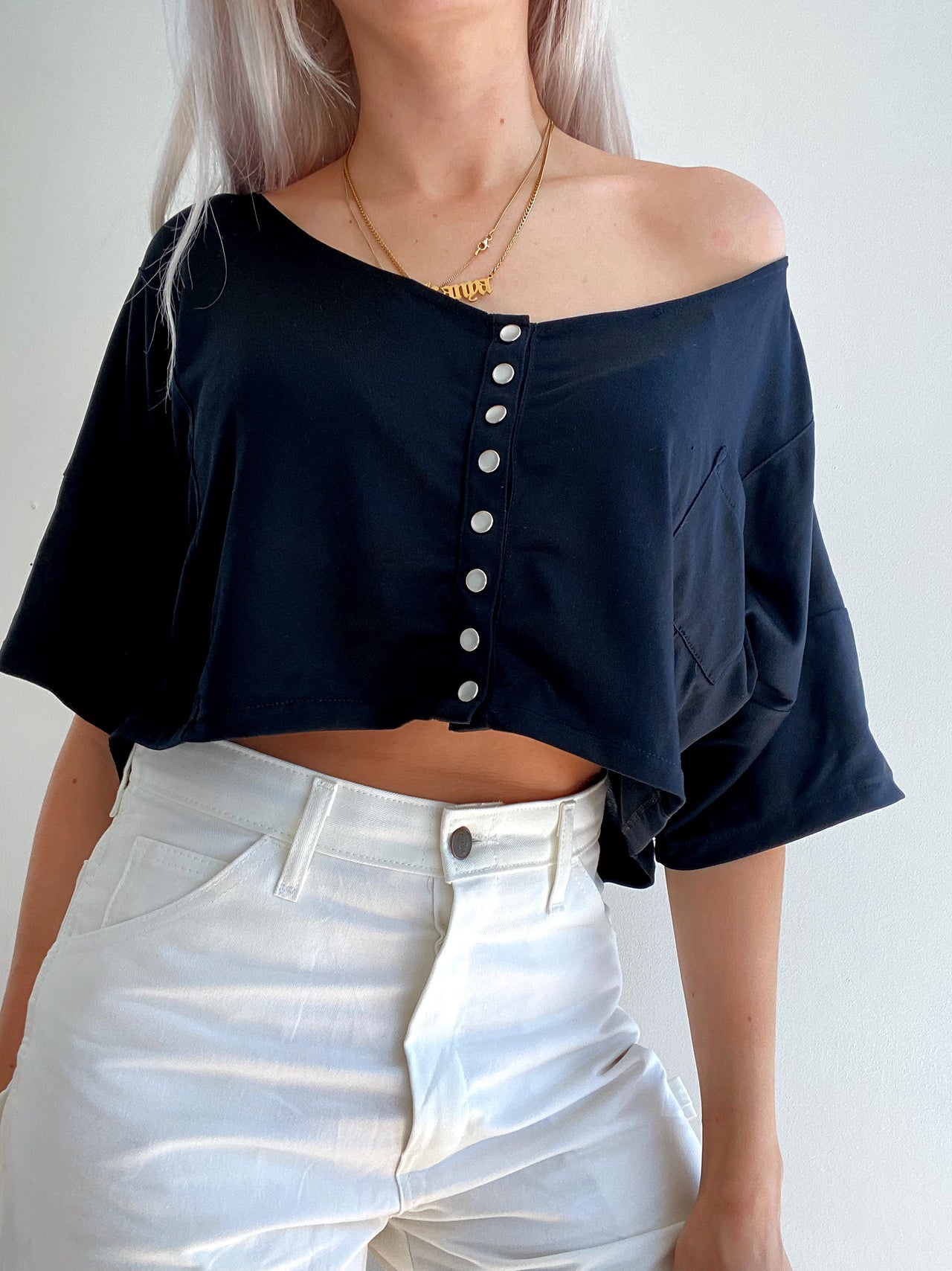 Crop top Vintage 80/90s noir M