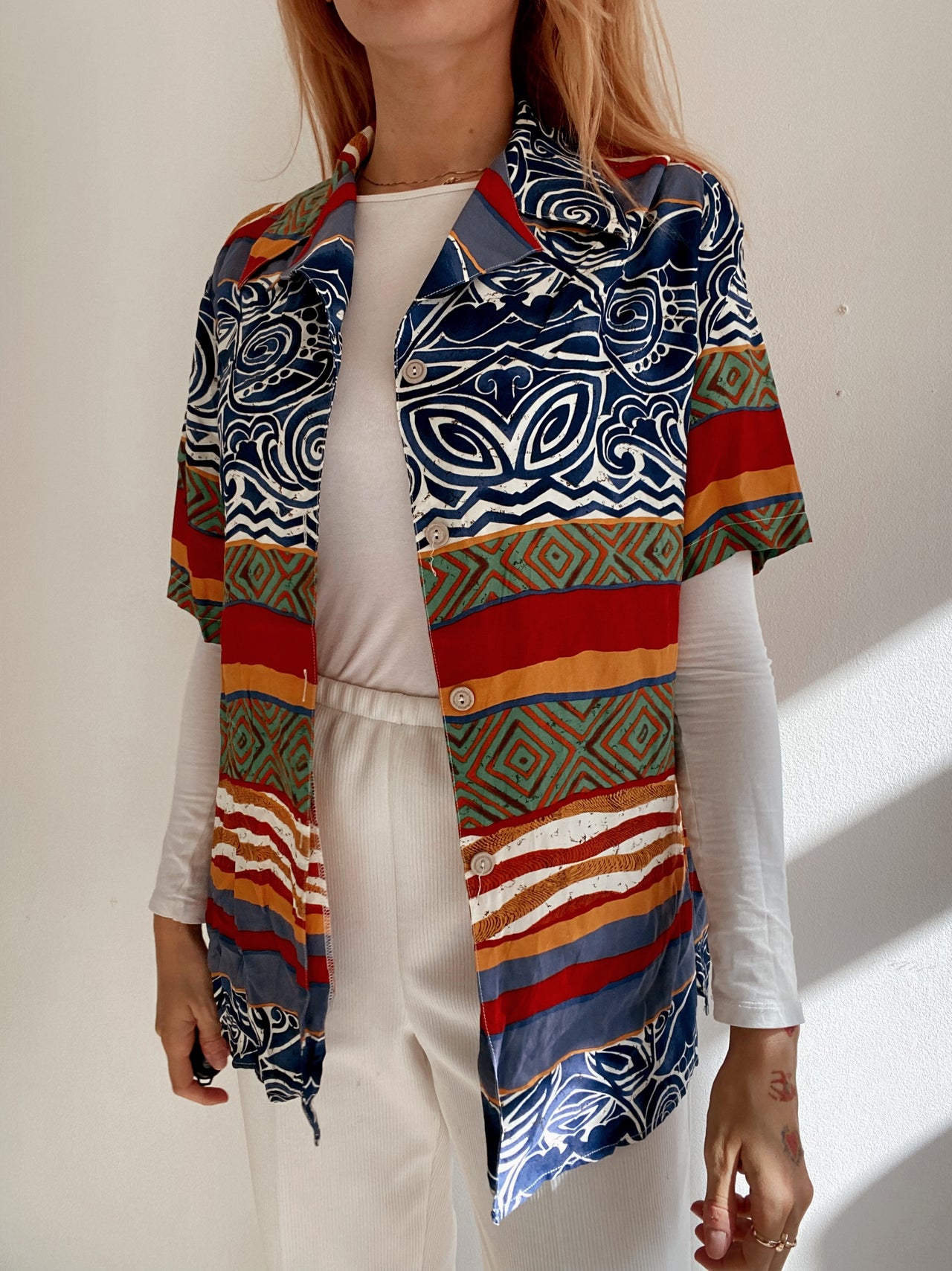 Chemise Vintage 80/90s multicolore à motifs