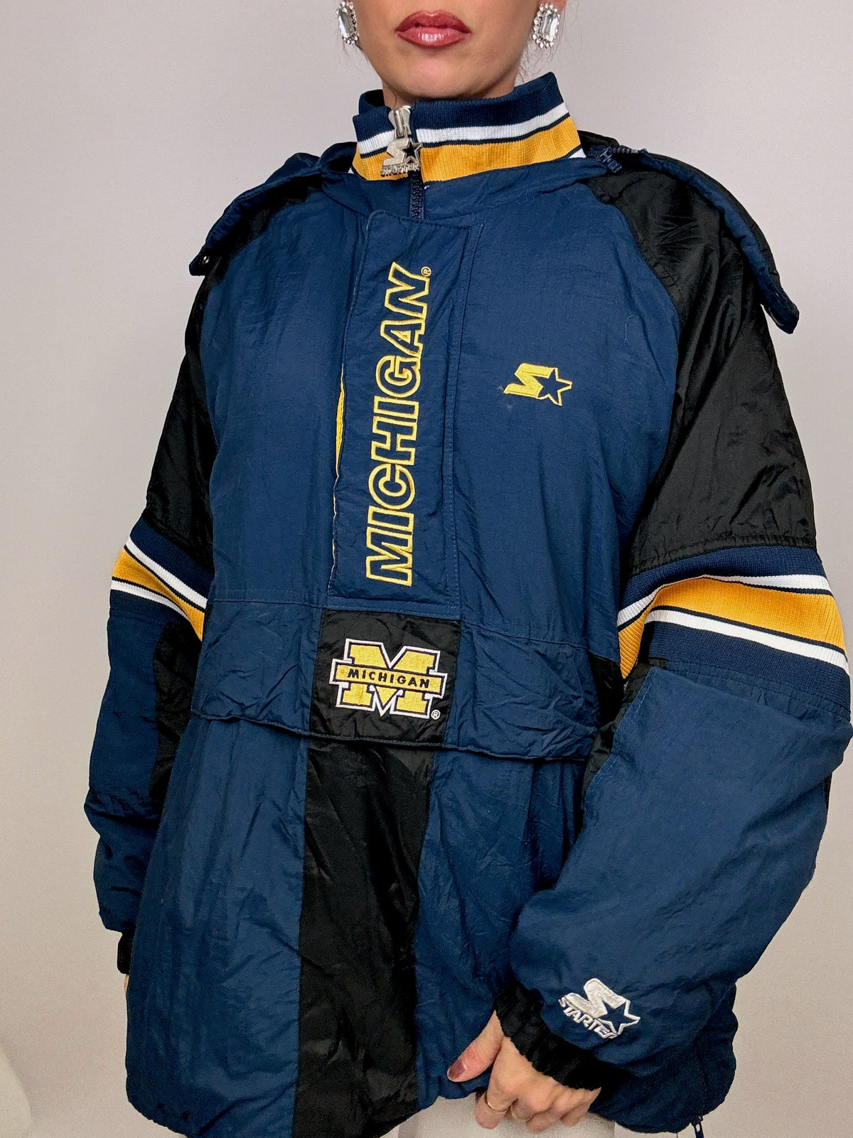 Veste Michigan vintage noir/ bleu L