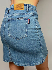 Vintage-Jeans-Minirock mit Muster